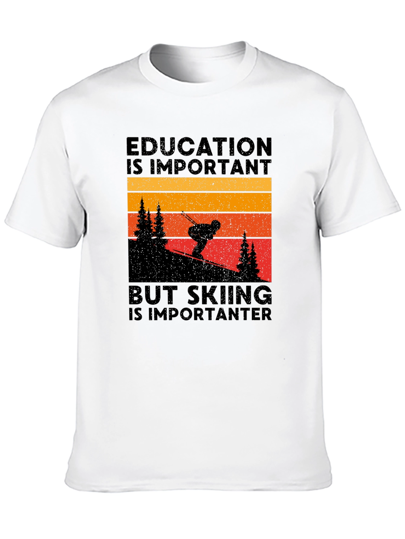 Skiing is Importanter Graphic Tee
