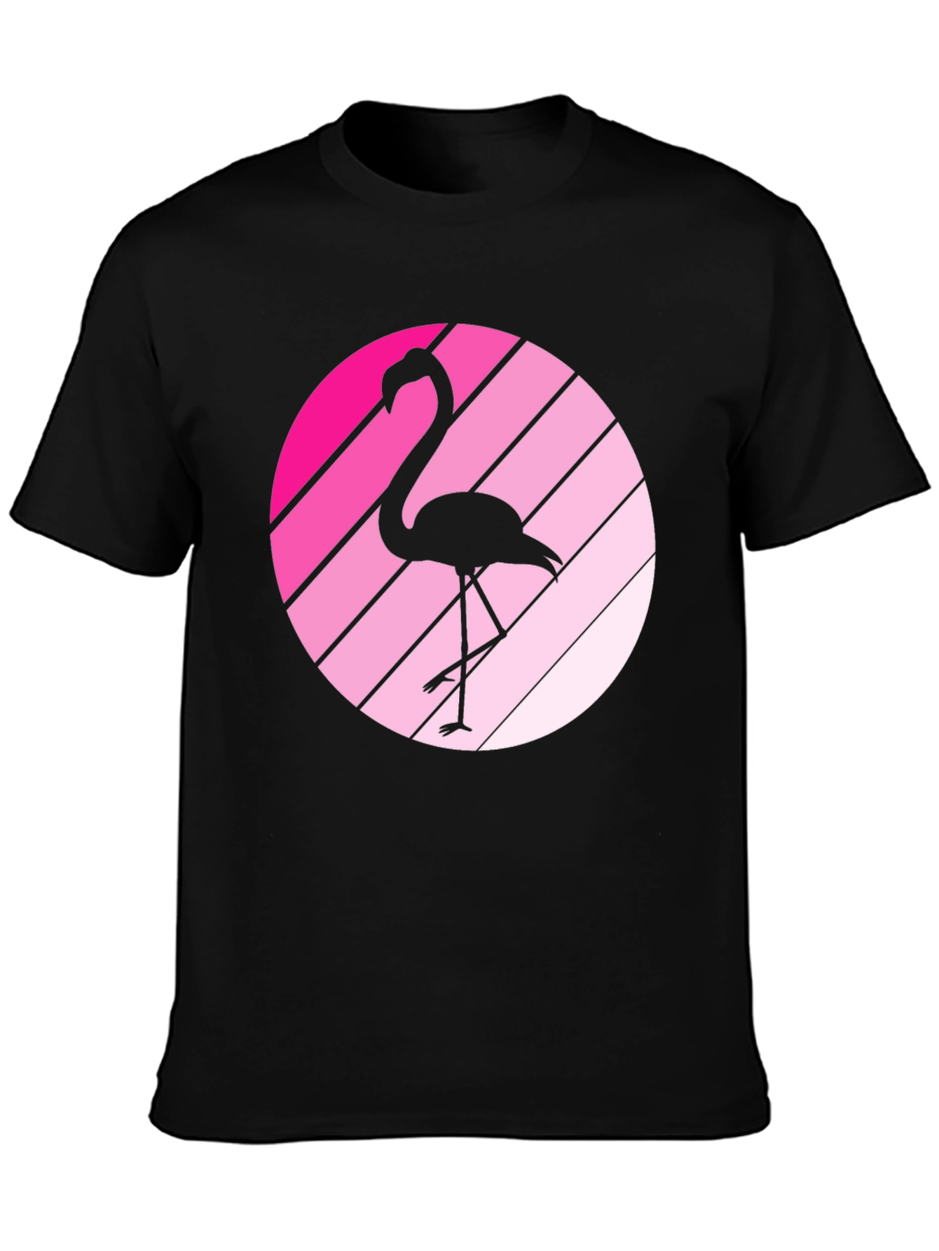 Flamingo Sunset Black Graphic Tee
