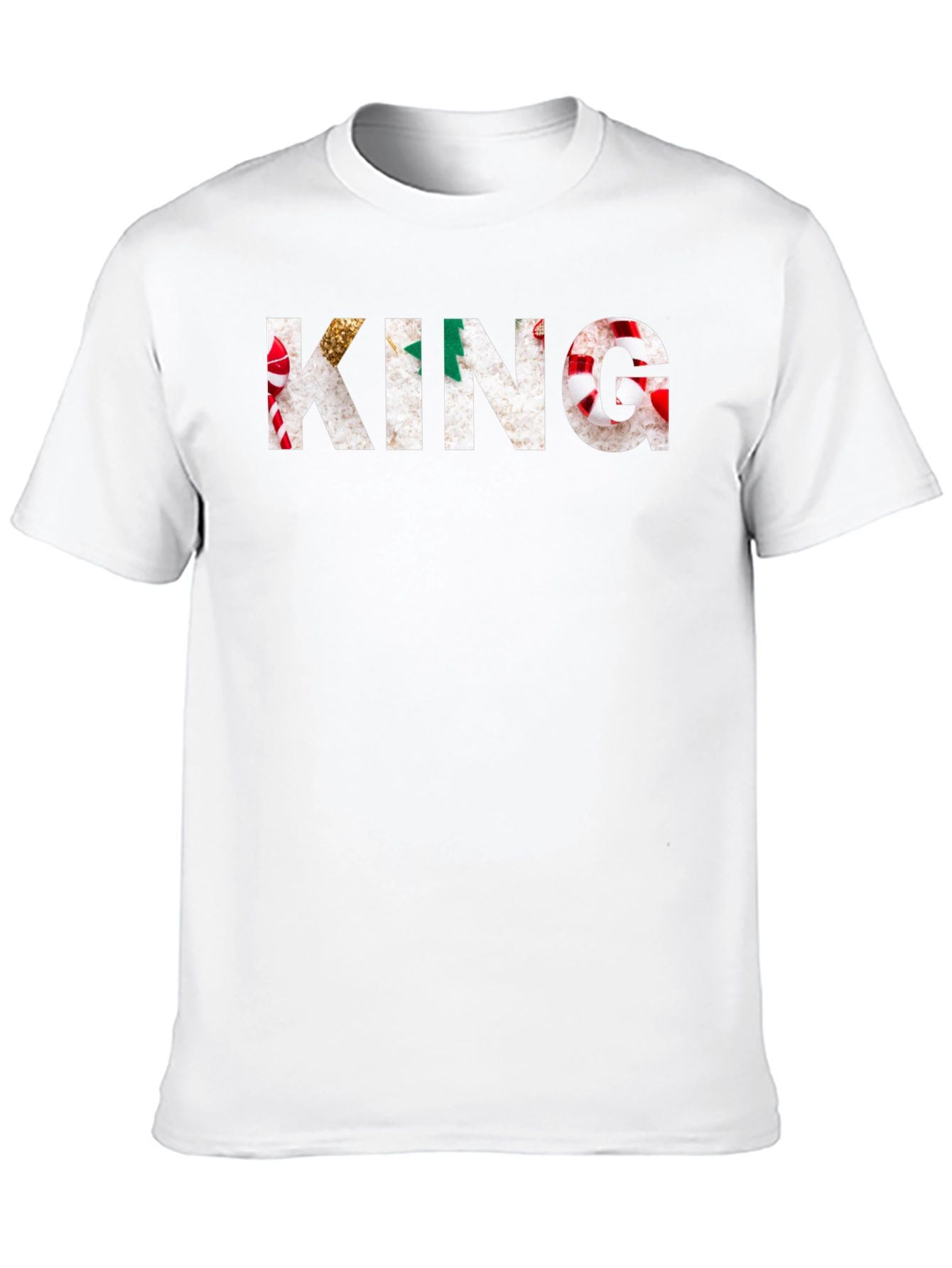 KING Christmas Pattern Graphic T-Shirt