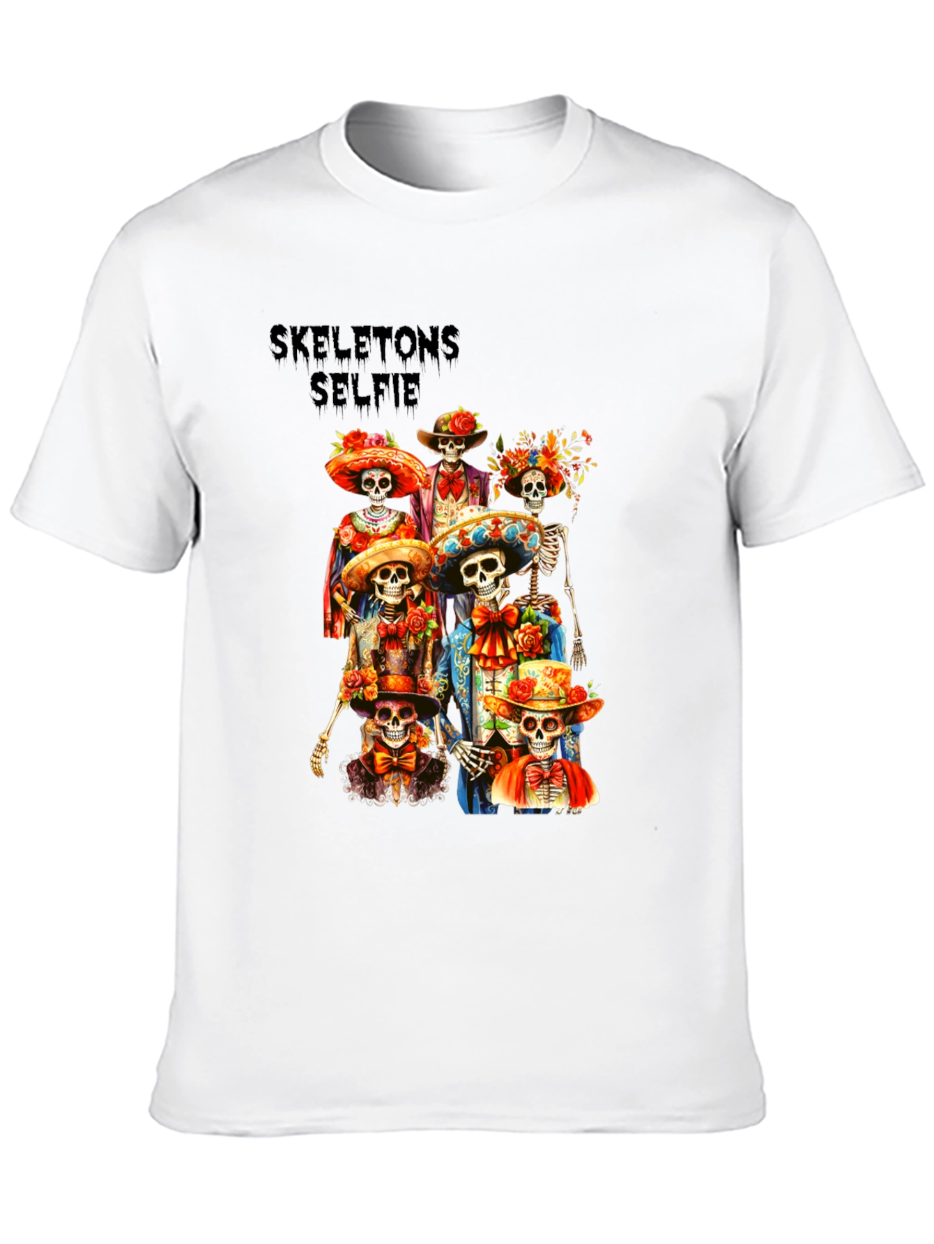 Skeletons Selfie Graphic T-Shirt