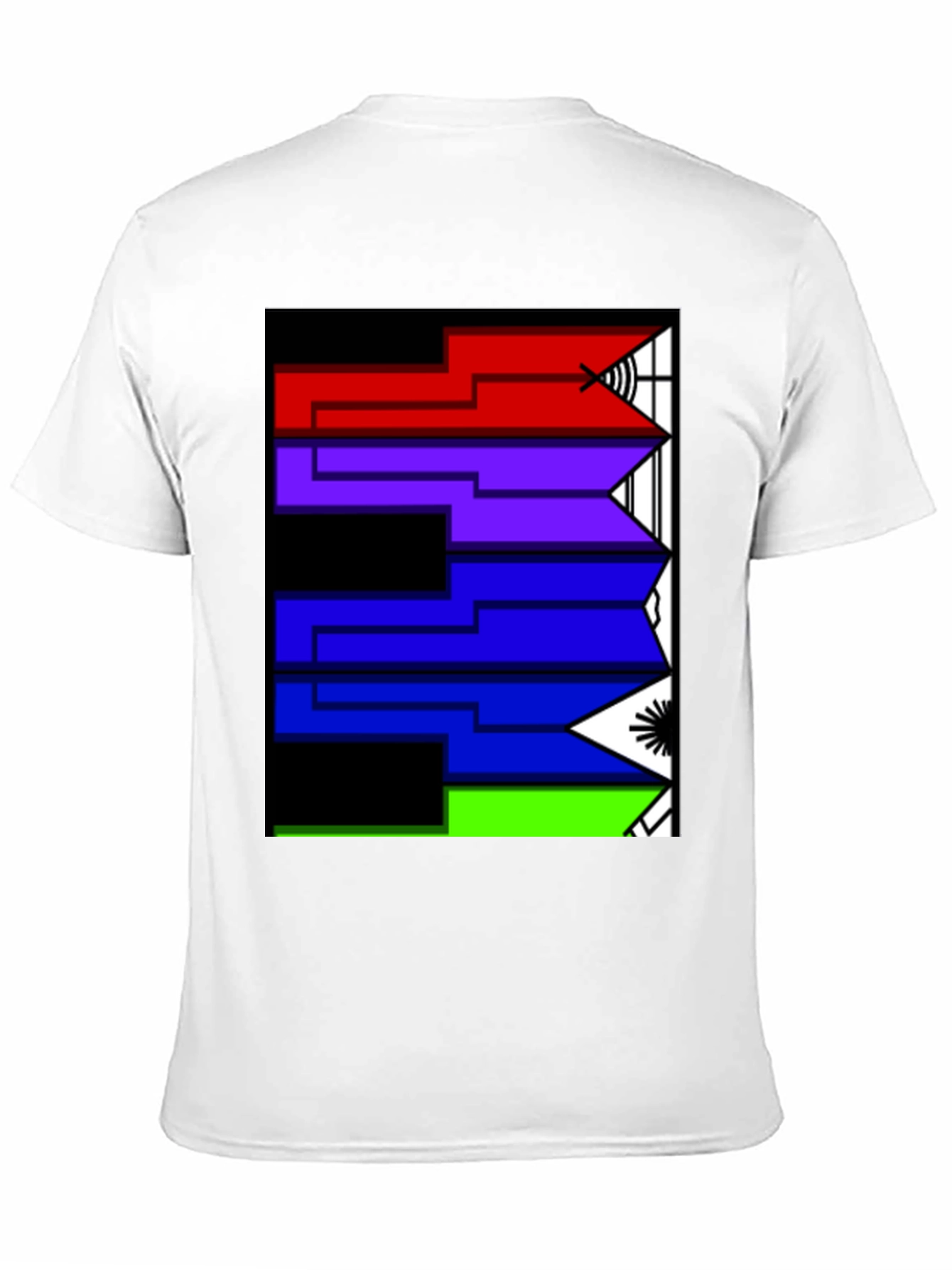 Geometric Arrow Design Black T-Shirt