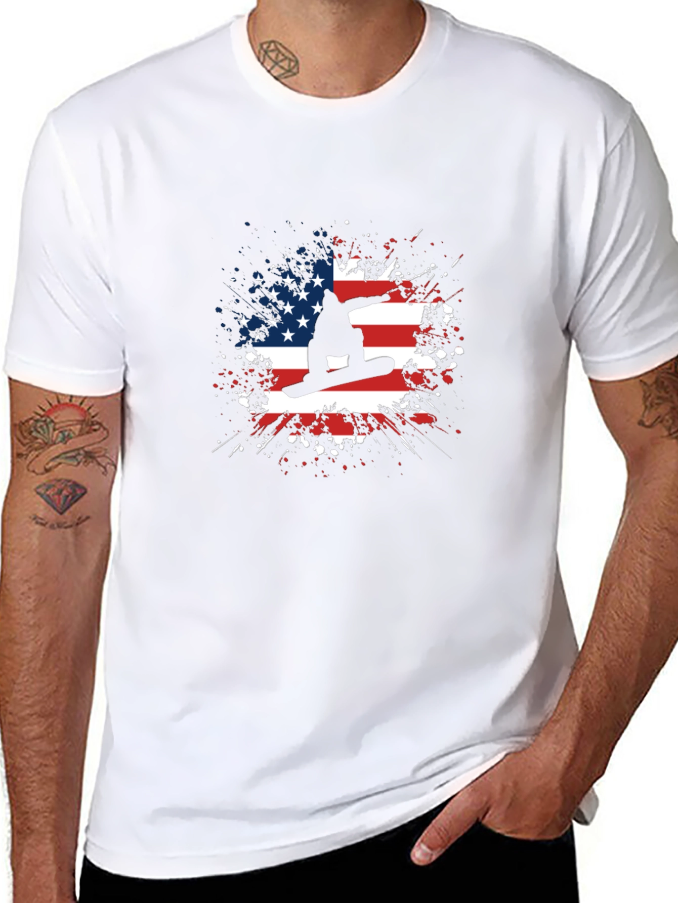 American Snowboarder Patriotic T-Shirt