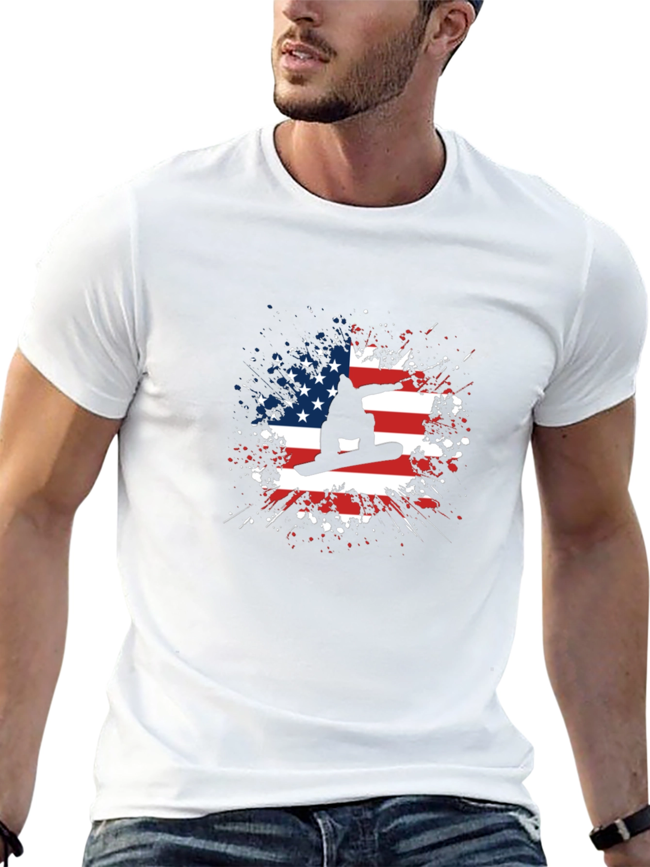 American Snowboarder Patriotic T-Shirt