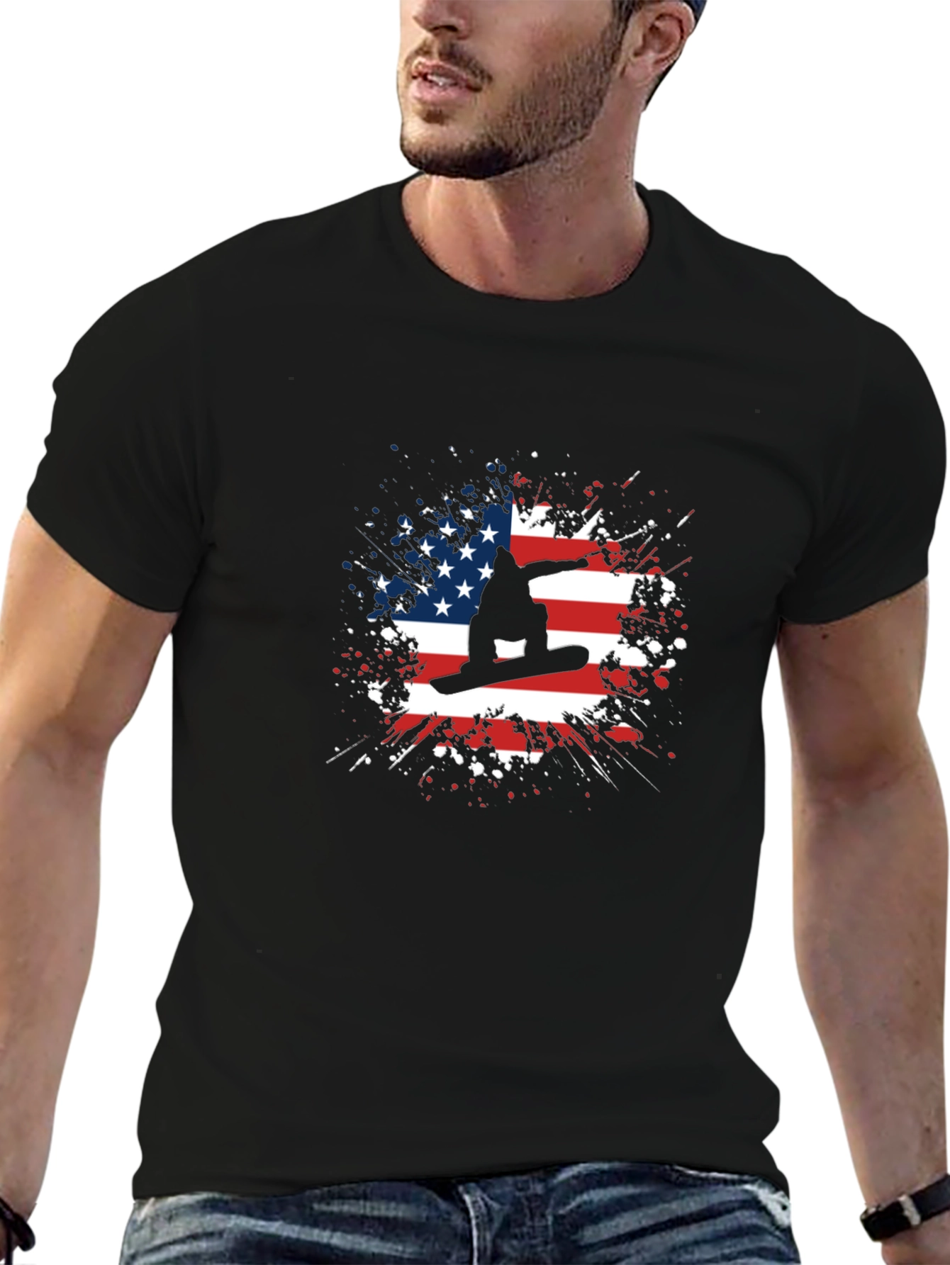 American Snowboarder Patriotic T-Shirt