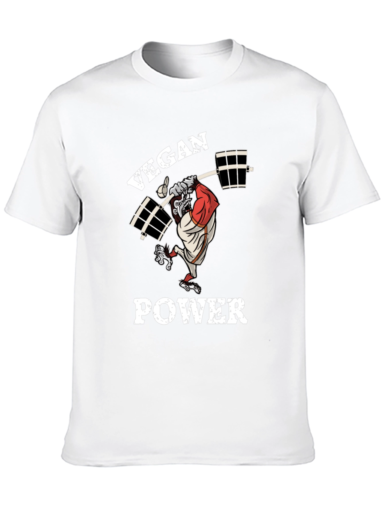 Vegan Power T-Shirt - Gorilla Weightlifter Design
