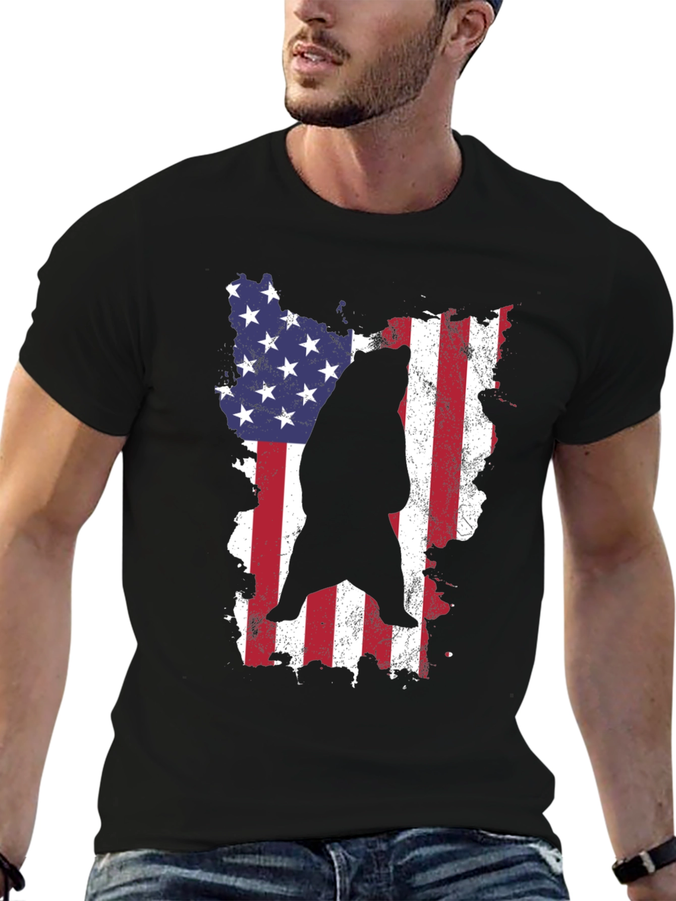 American Bear Graphic Tee - Patriotic Style