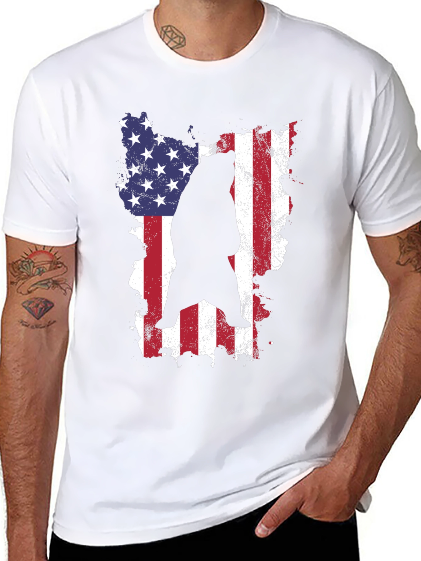 American Bear Graphic Tee - Patriotic Style
