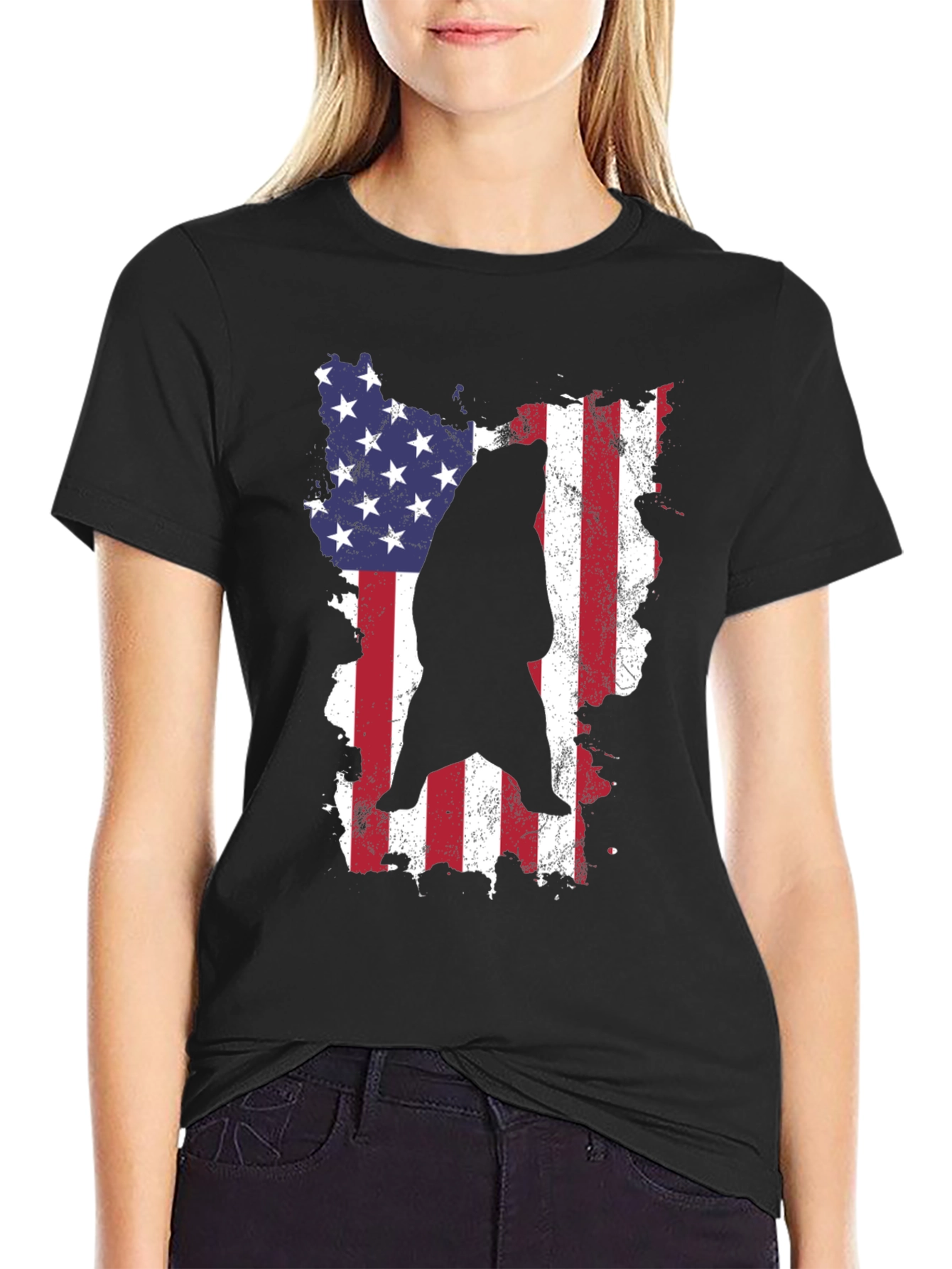 American Bear Graphic Tee - Patriotic Style