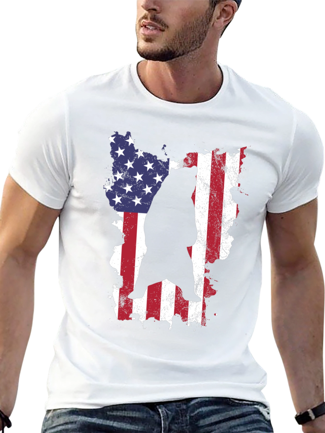 American Bear Graphic Tee - Patriotic Style