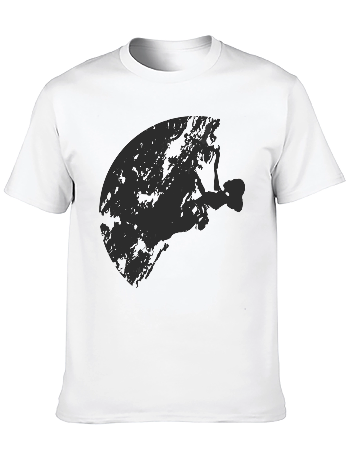 Black Graphic Tee - Rock Climber Silhouette Design