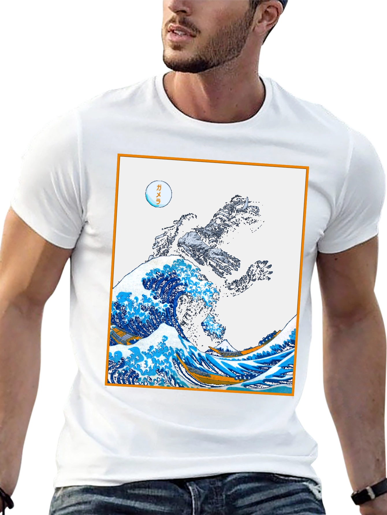 Godzilla Great Wave Graphic Tee - Black