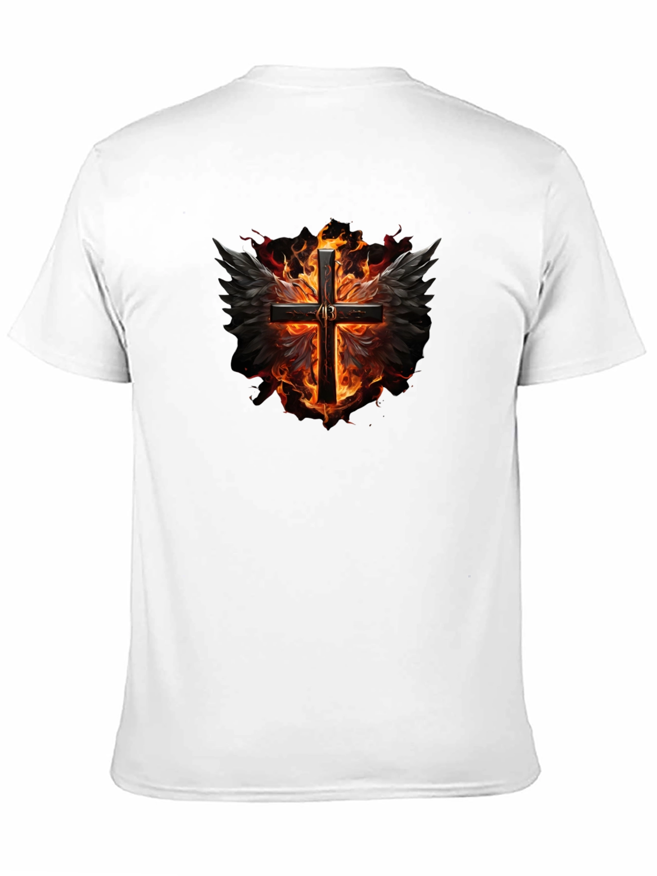 Fiery Cross Graphic Black T-Shirt