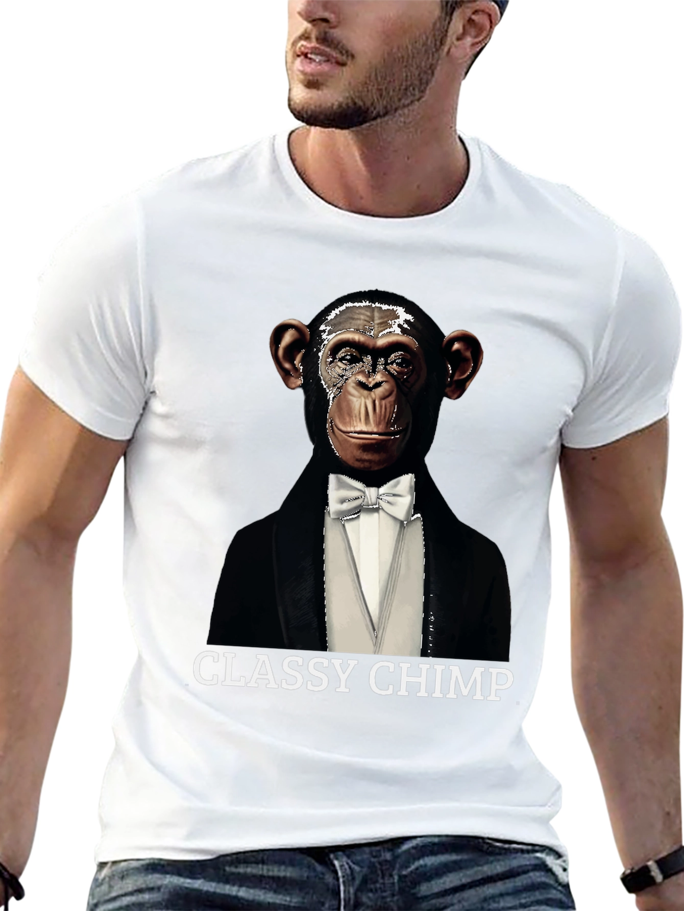 Classy Chimp Graphic Tee - Novelty Tuxedo T-Shirt