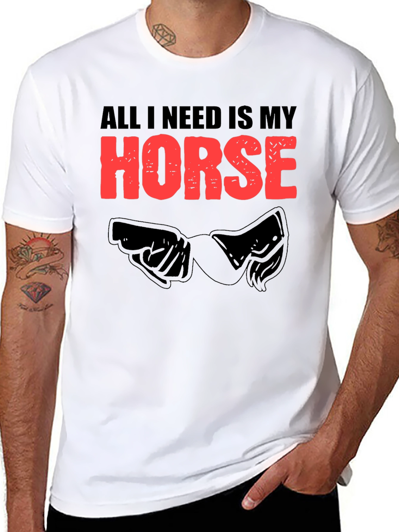 All I Need Is My Horse Black T-Shirt