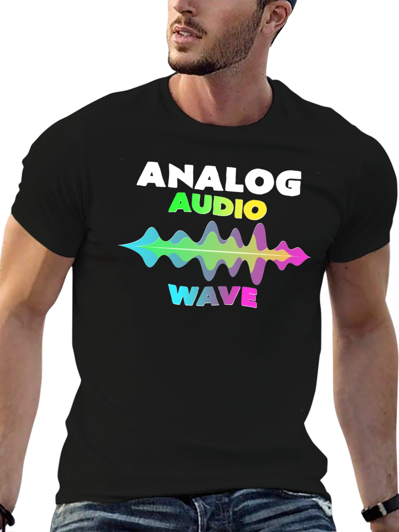 Analog Audio Wave Graphic T-Shirt - Music Lover Tee