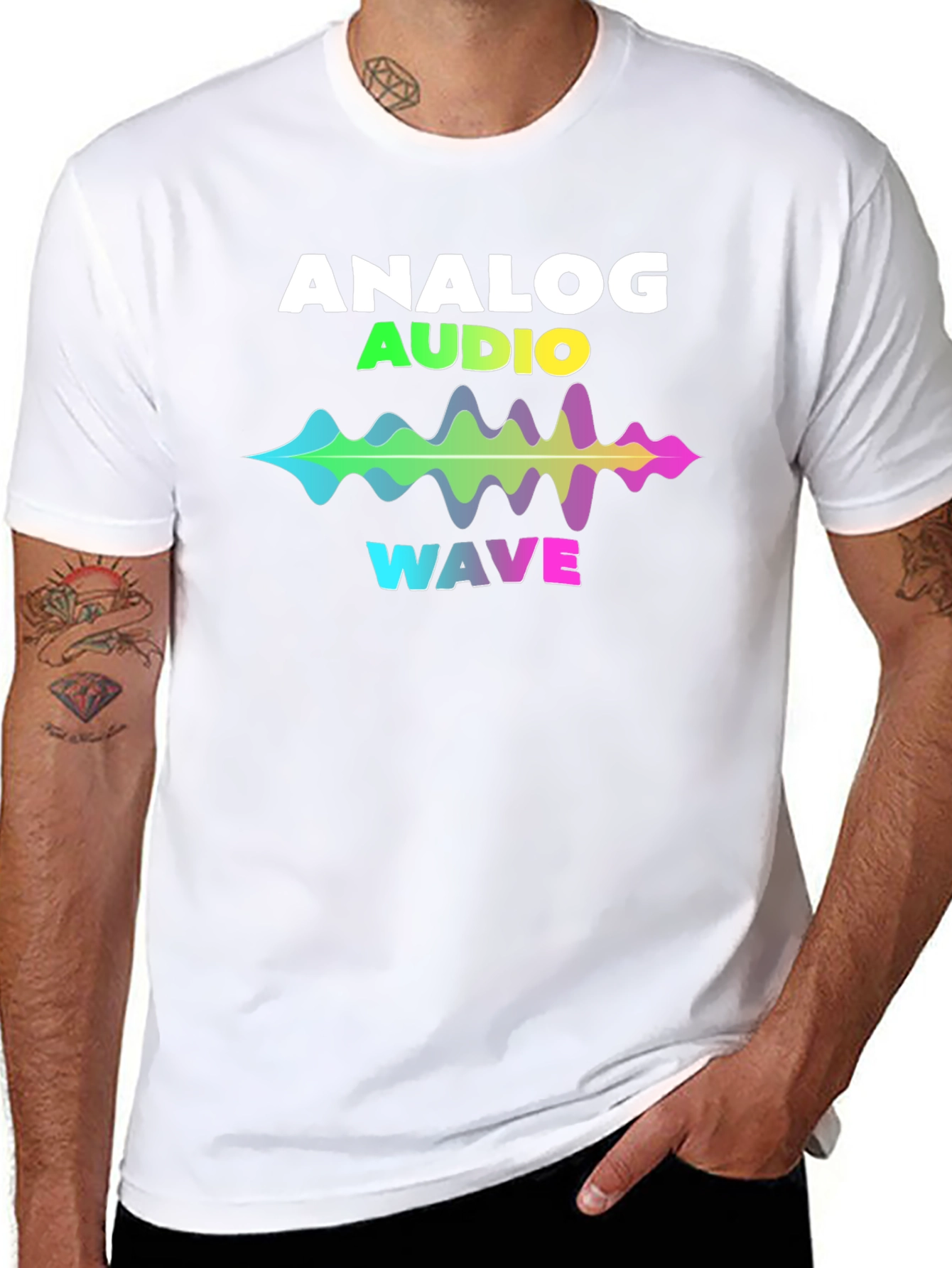 Analog Audio Wave Graphic T-Shirt - Music Lover Tee