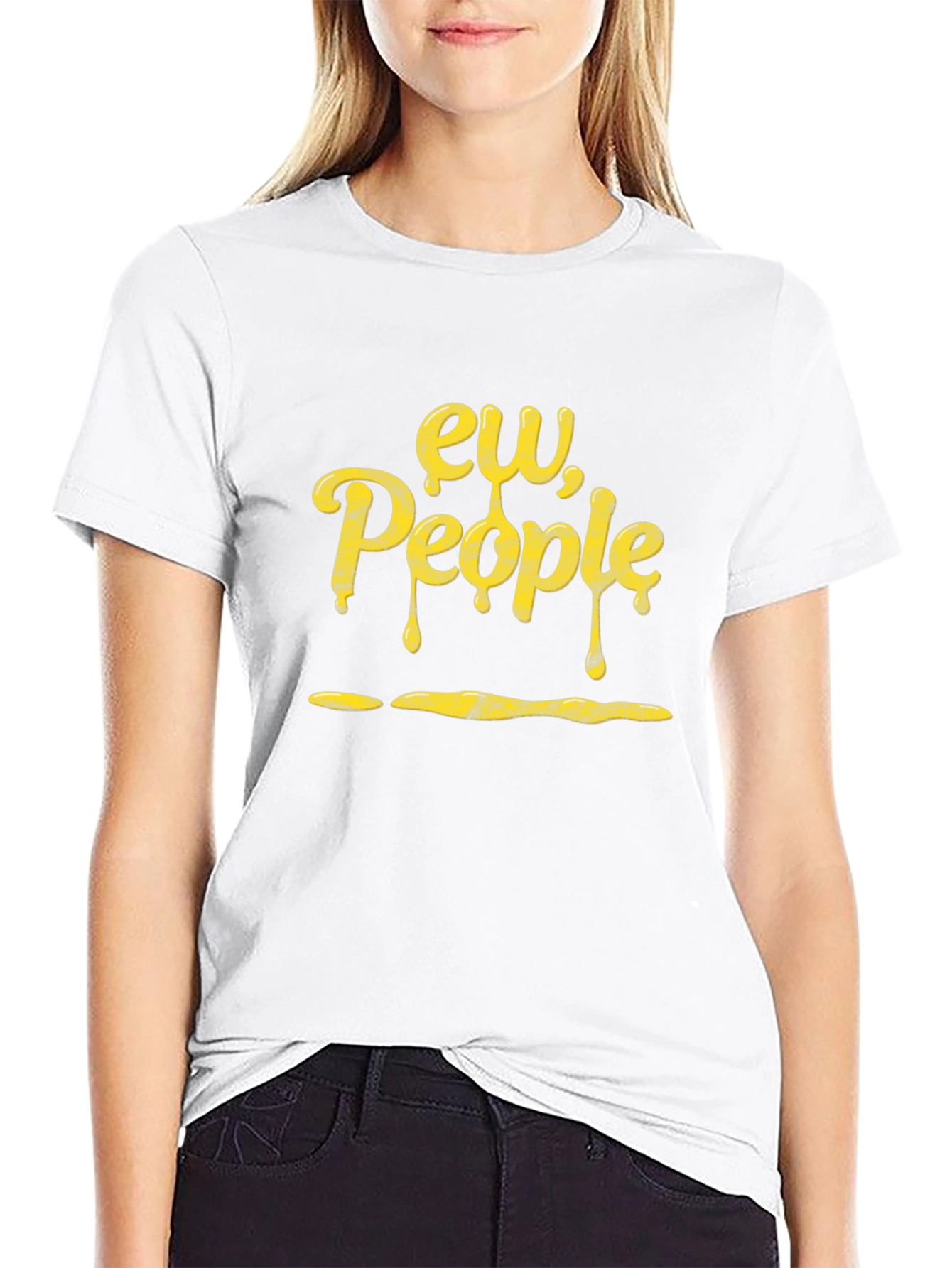 Ew People Graphic Tee - Black Cotton T-Shirt