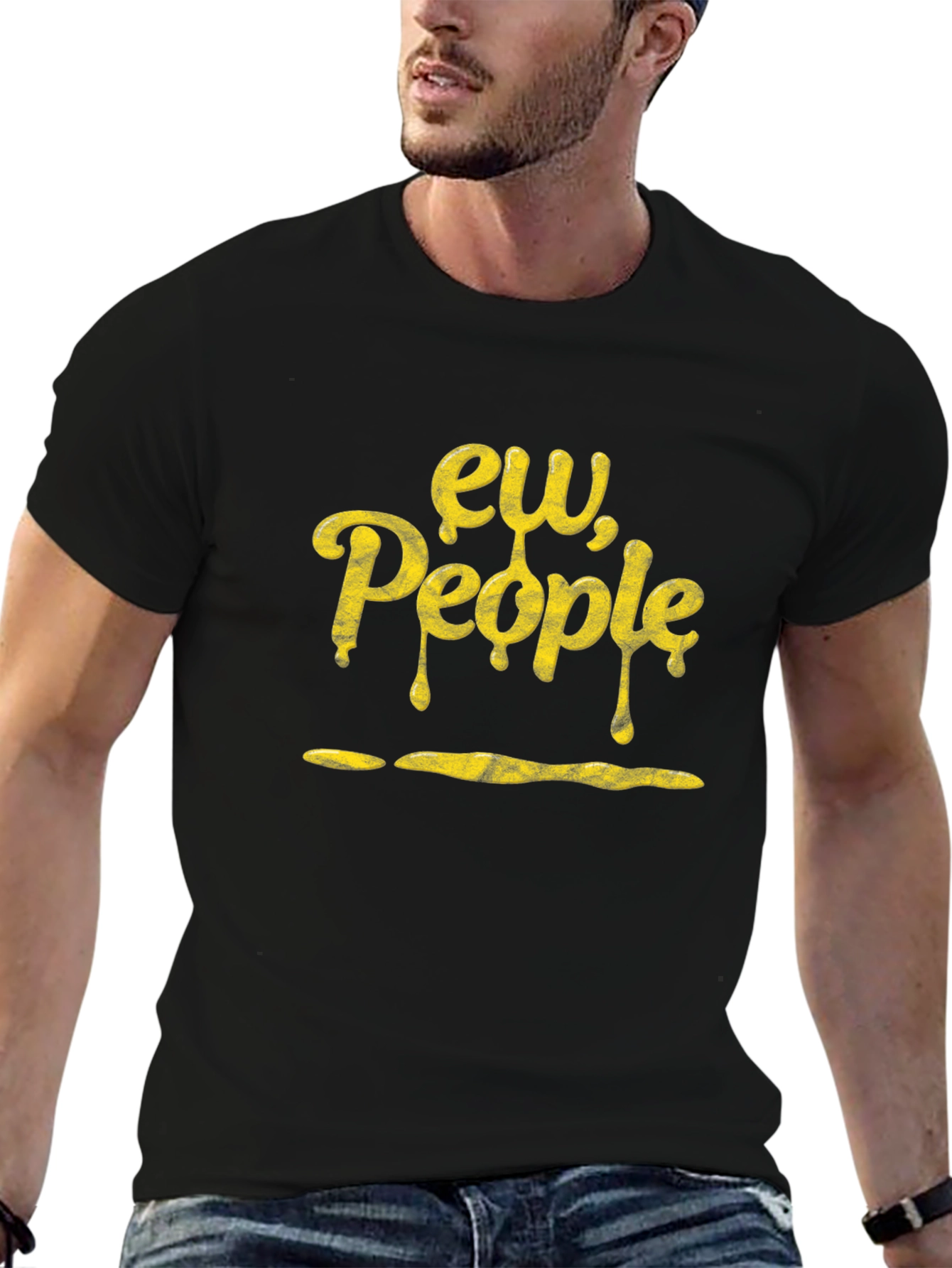 Ew People Graphic Tee - Black Cotton T-Shirt