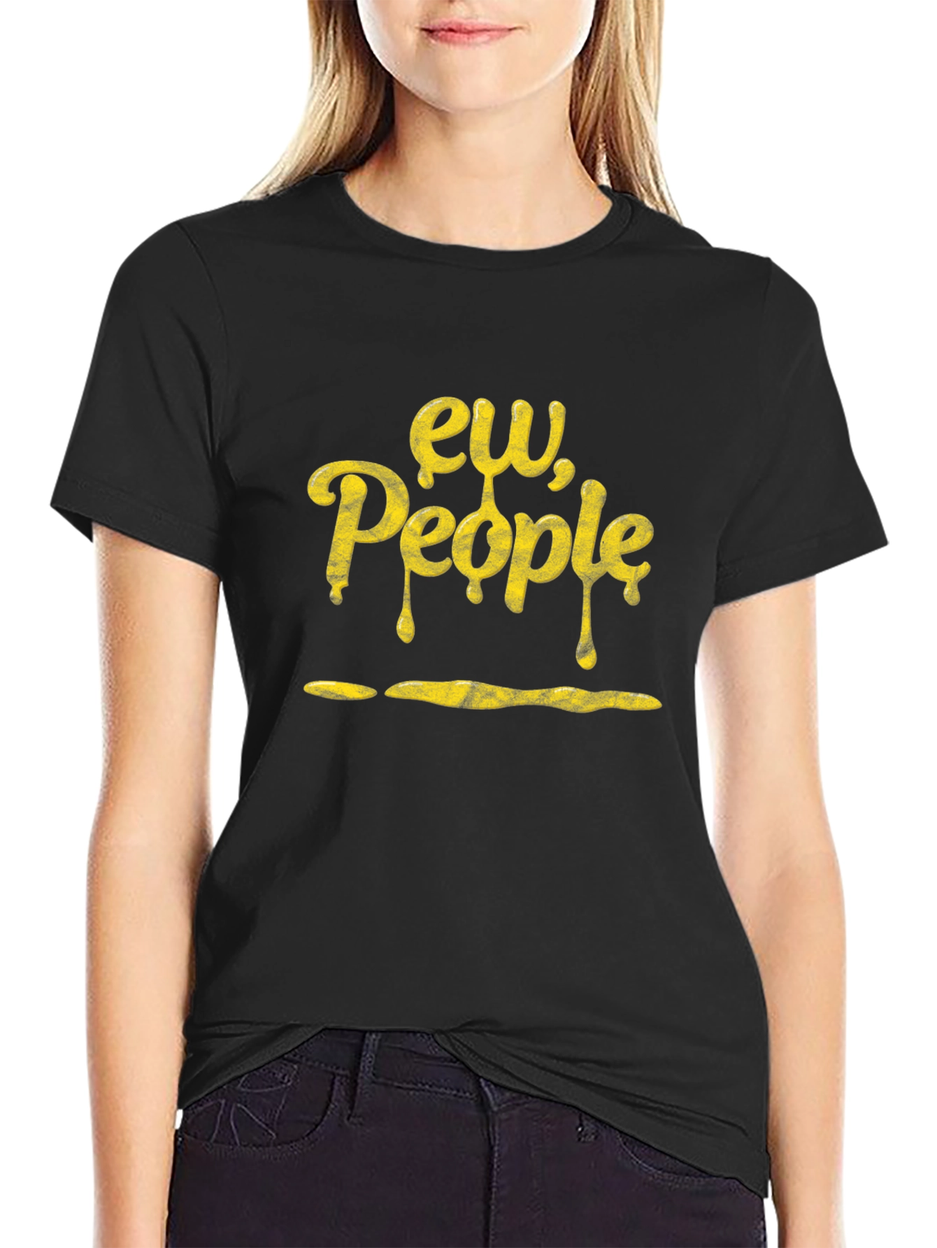 Ew People Graphic Tee - Black Cotton T-Shirt