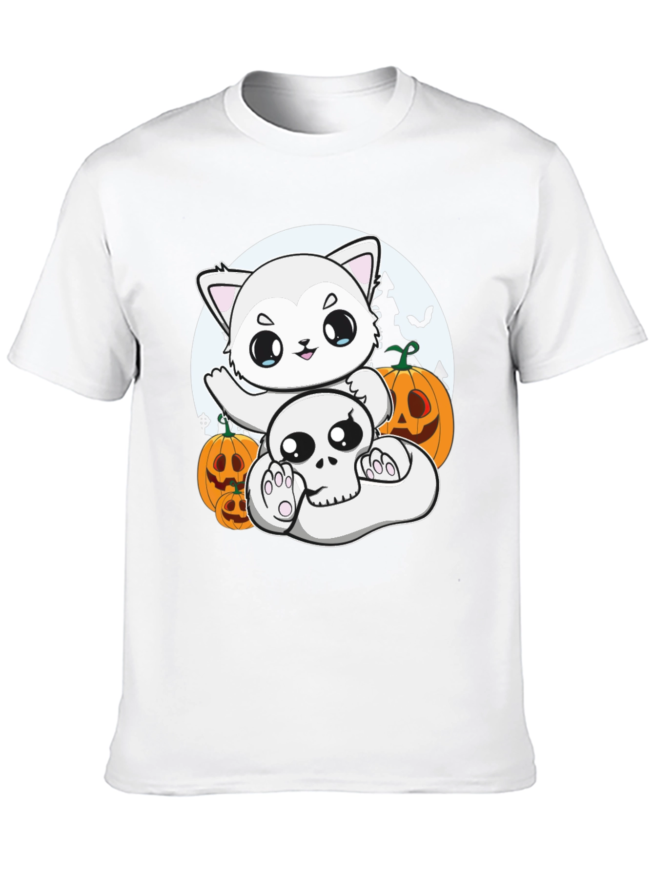 Halloween Cat & Skull T-Shirt