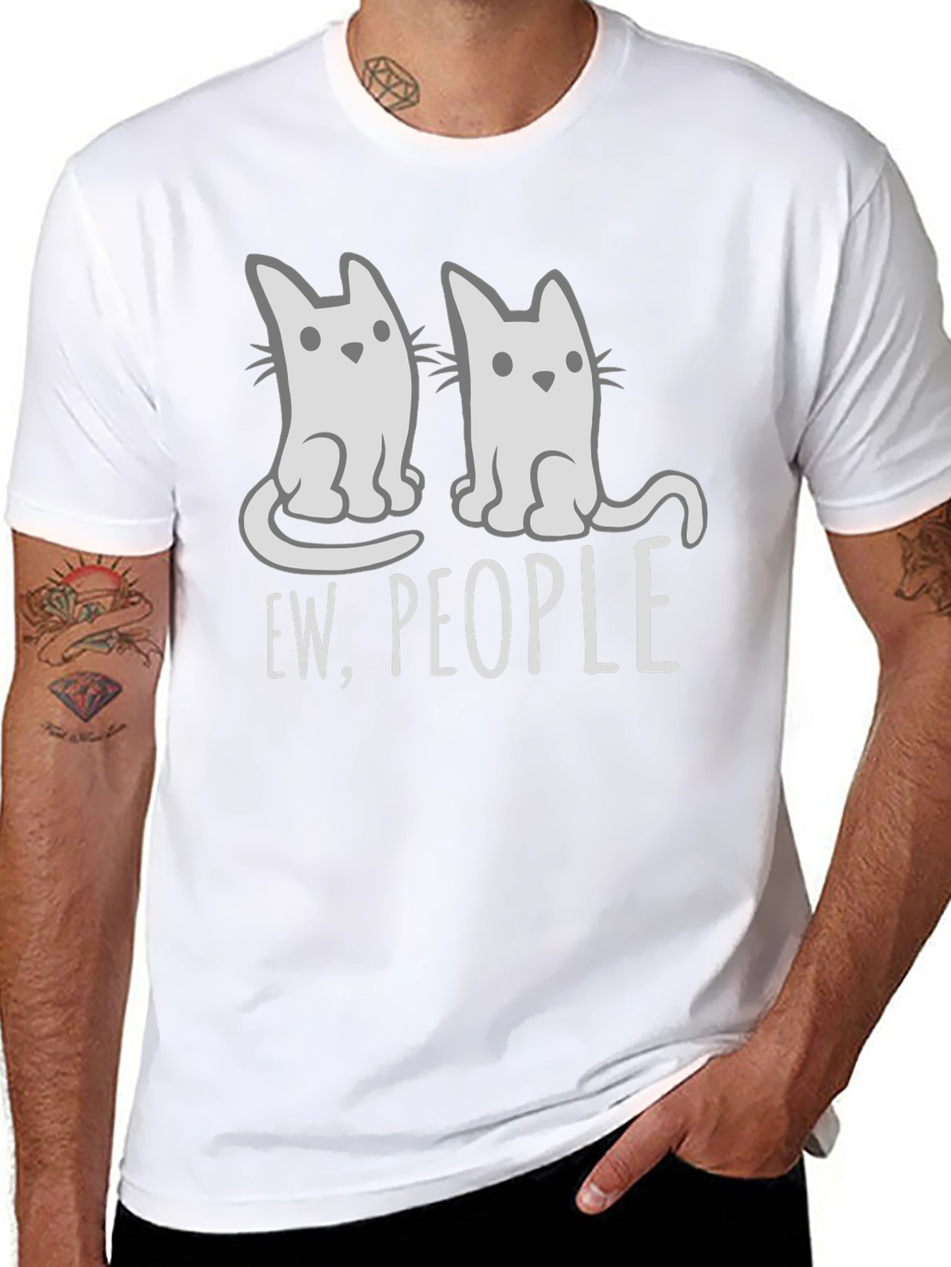 Ew People Cat Graphic T-Shirt