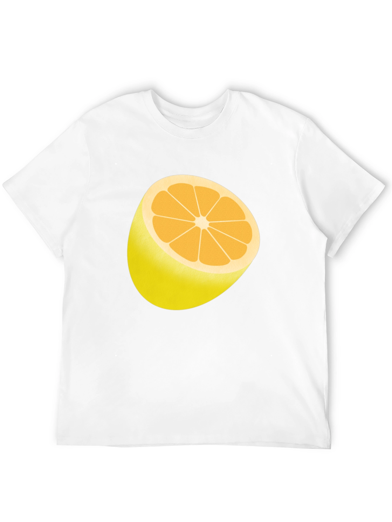 Half Lemon Graphic Print Black T-Shirt