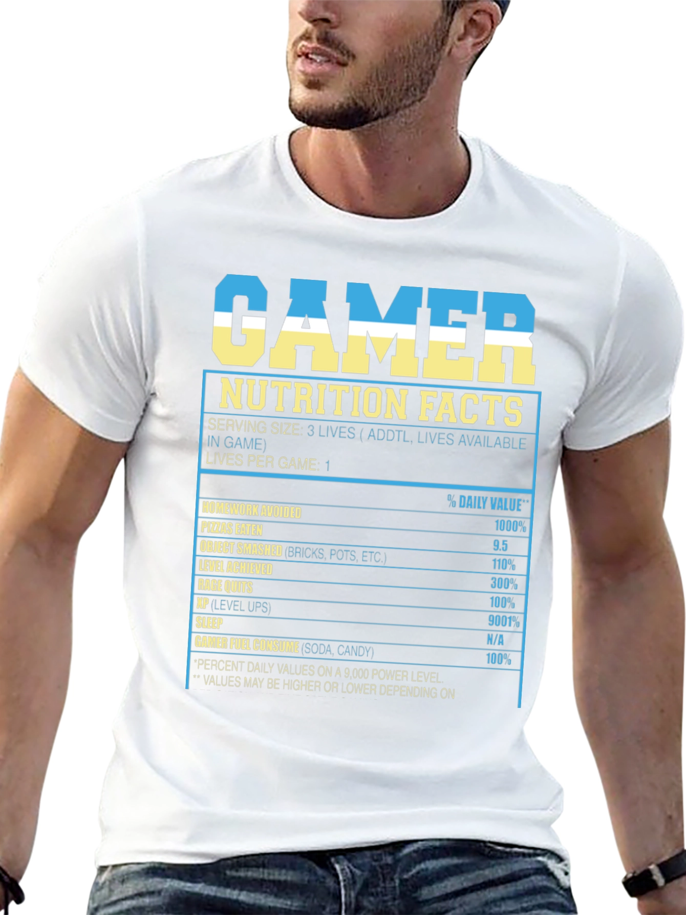 Gamer Nutrition Facts Funny T-Shirt