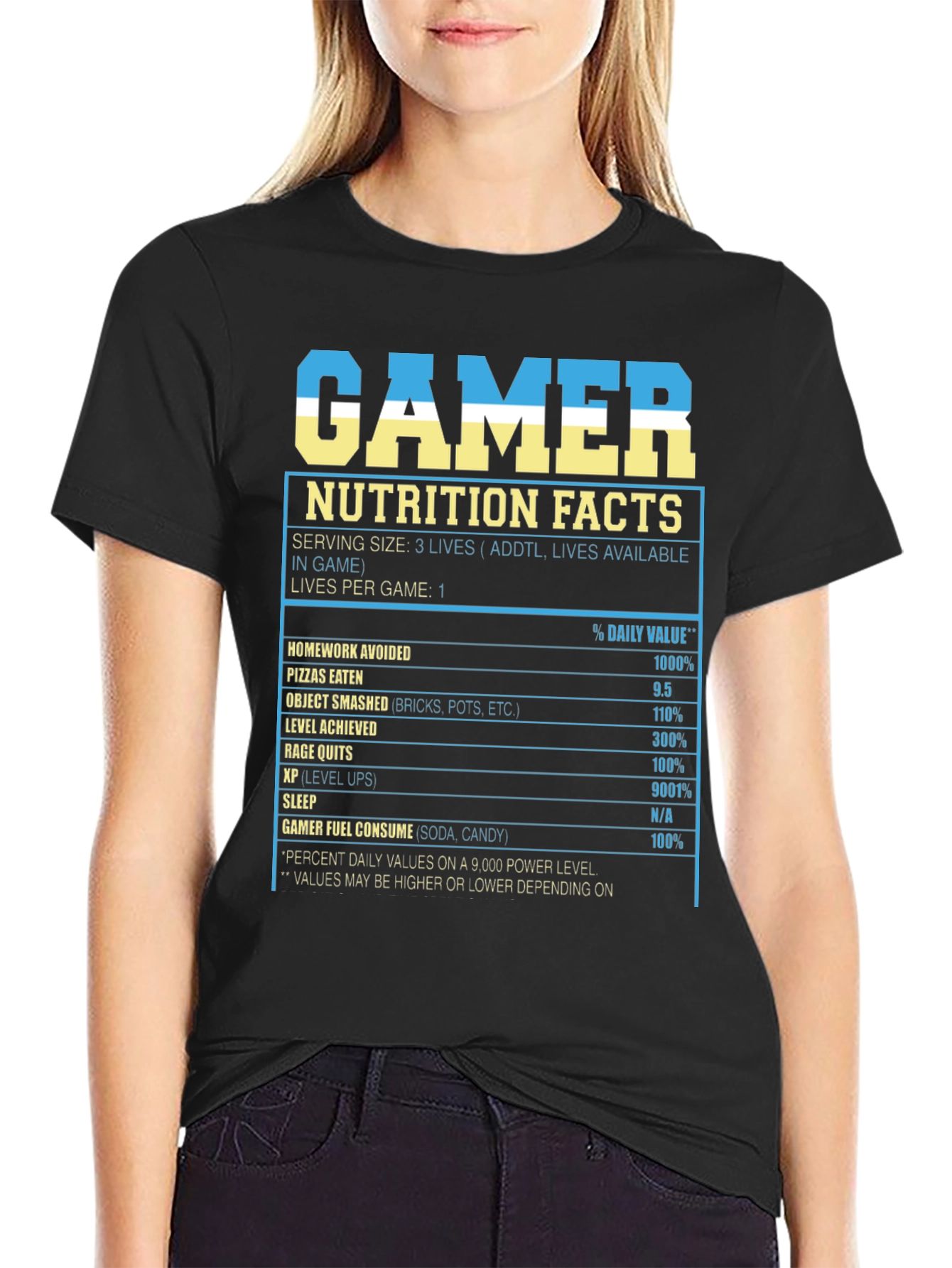 Gamer Nutrition Facts Funny T-Shirt