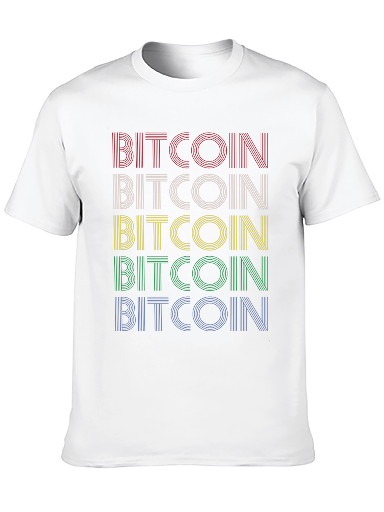 Bitcoin Retro Striped T-Shirt - Crypto Fan Apparel