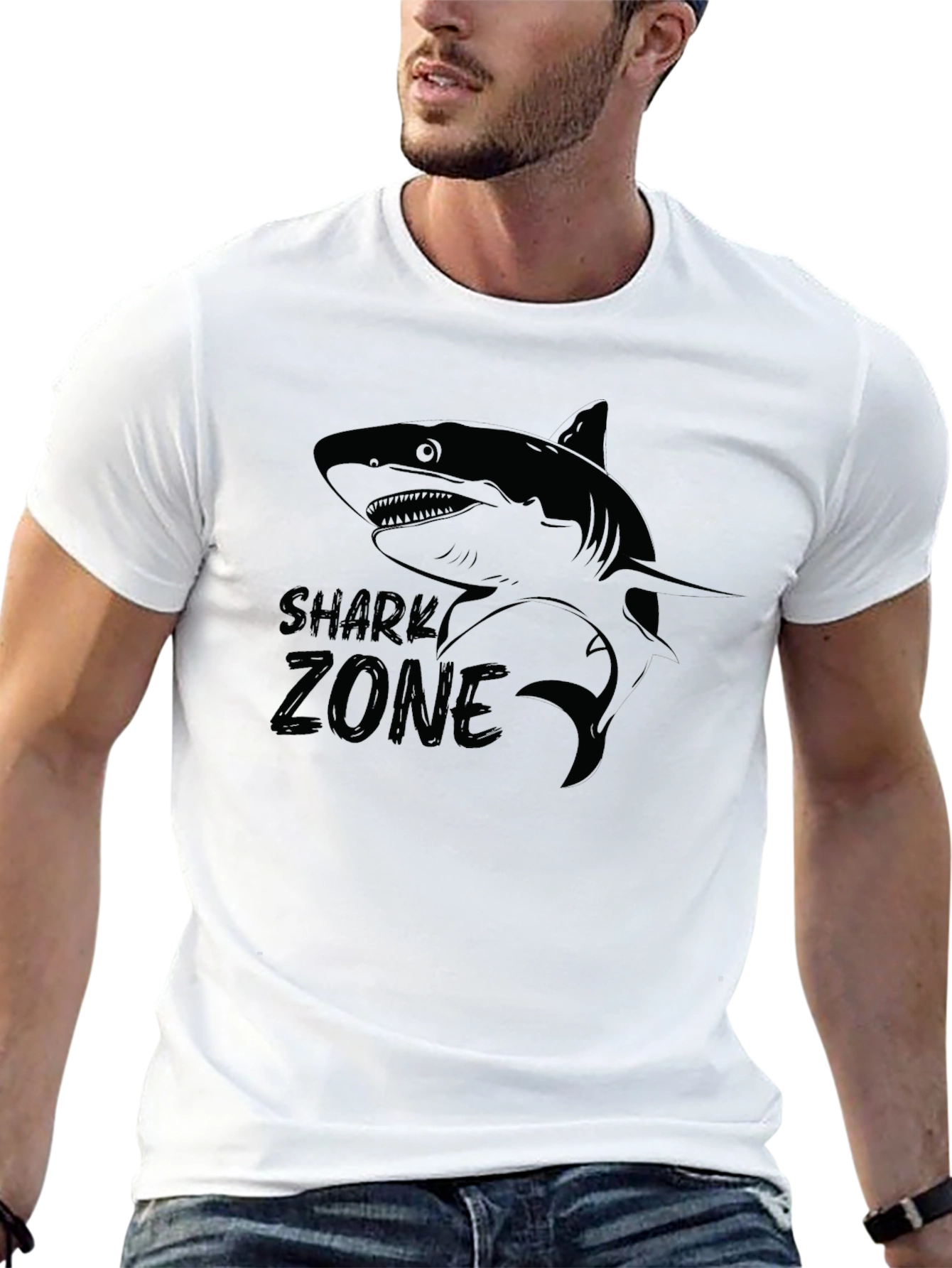 Shark Zone Graphic Tee - Mens Black T-Shirt