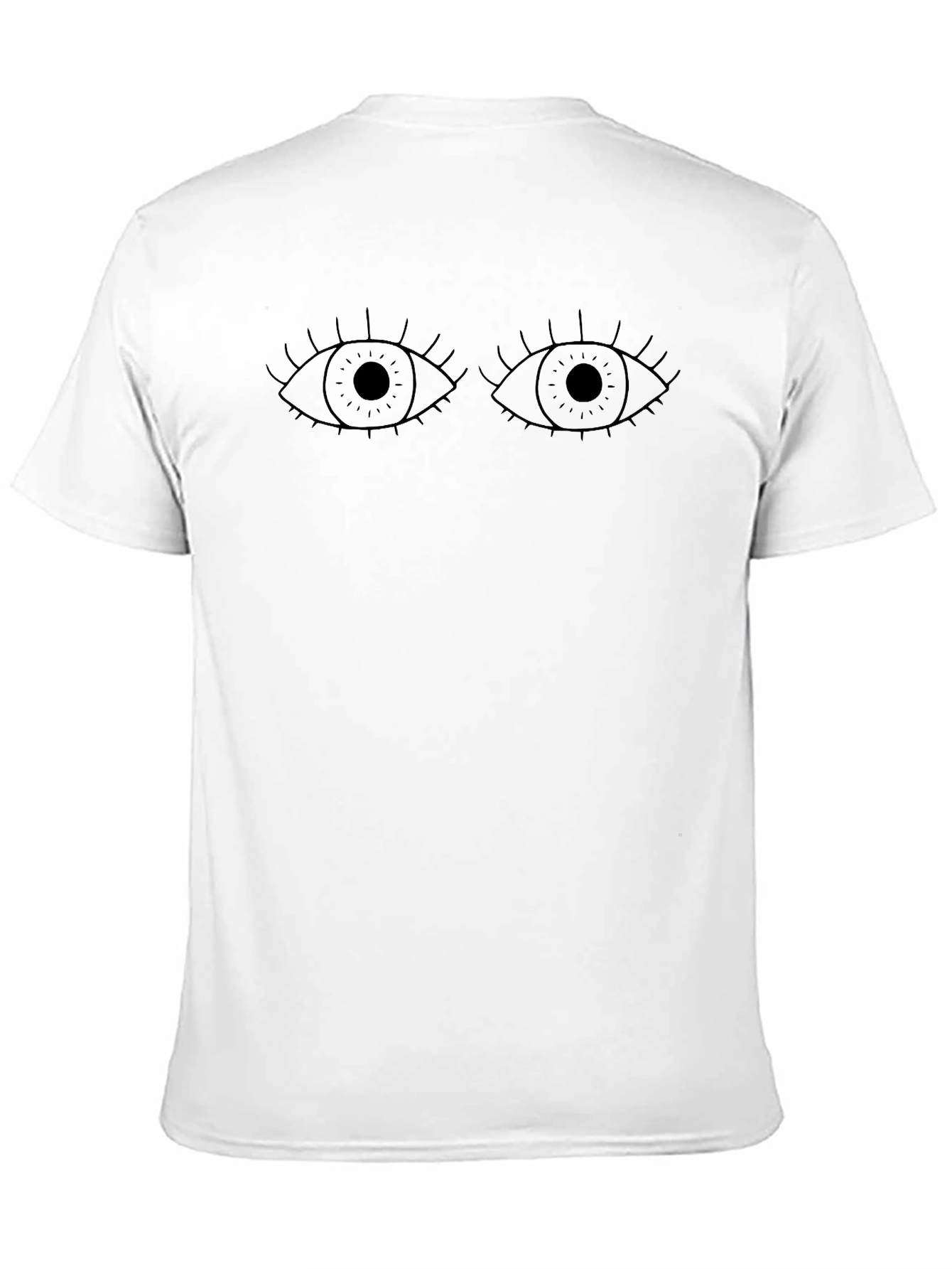 Eyes Graphic Tee - Black Cotton Casual T-Shirt