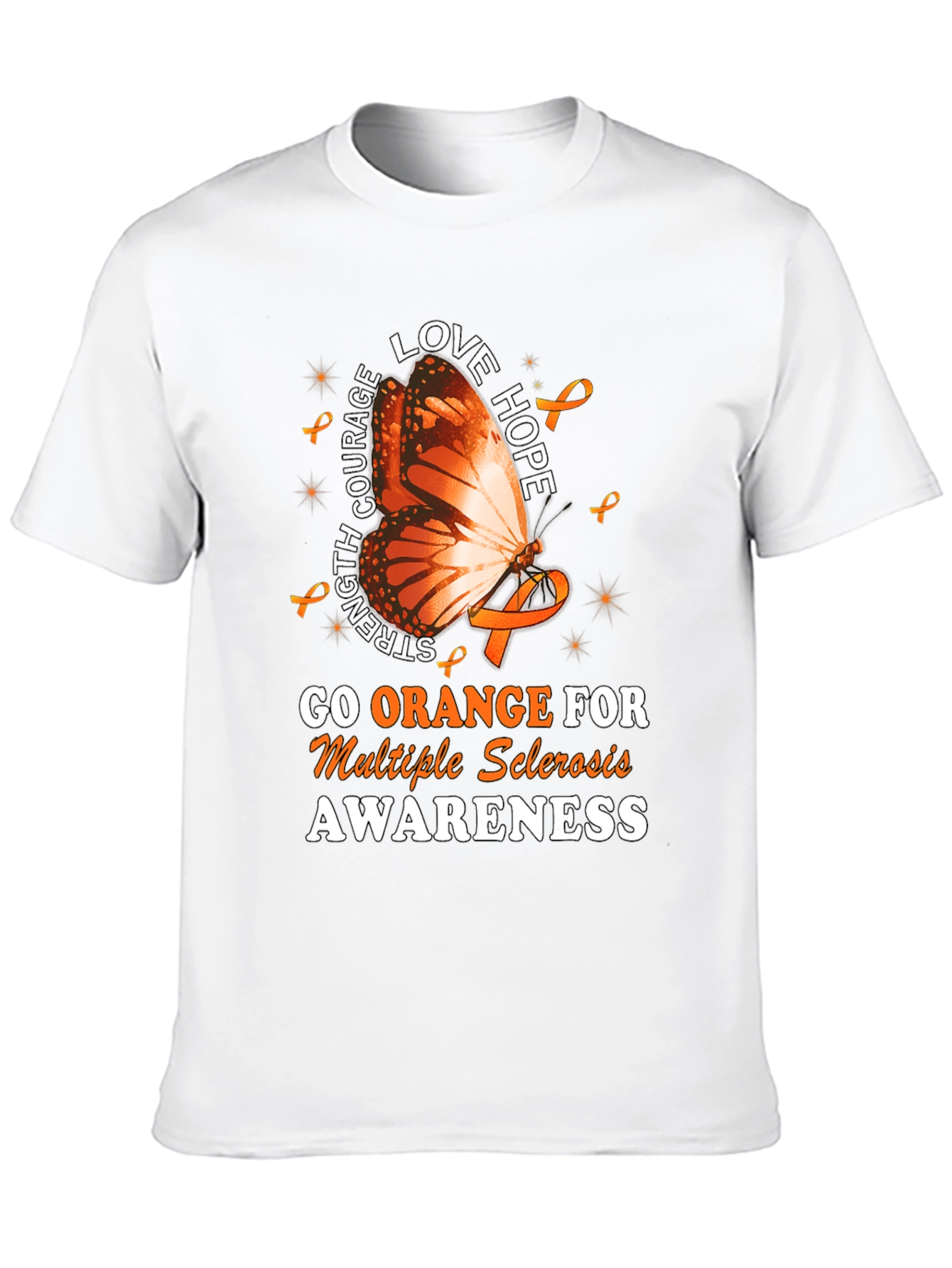Go Orange MS Awareness Butterfly T-Shirt