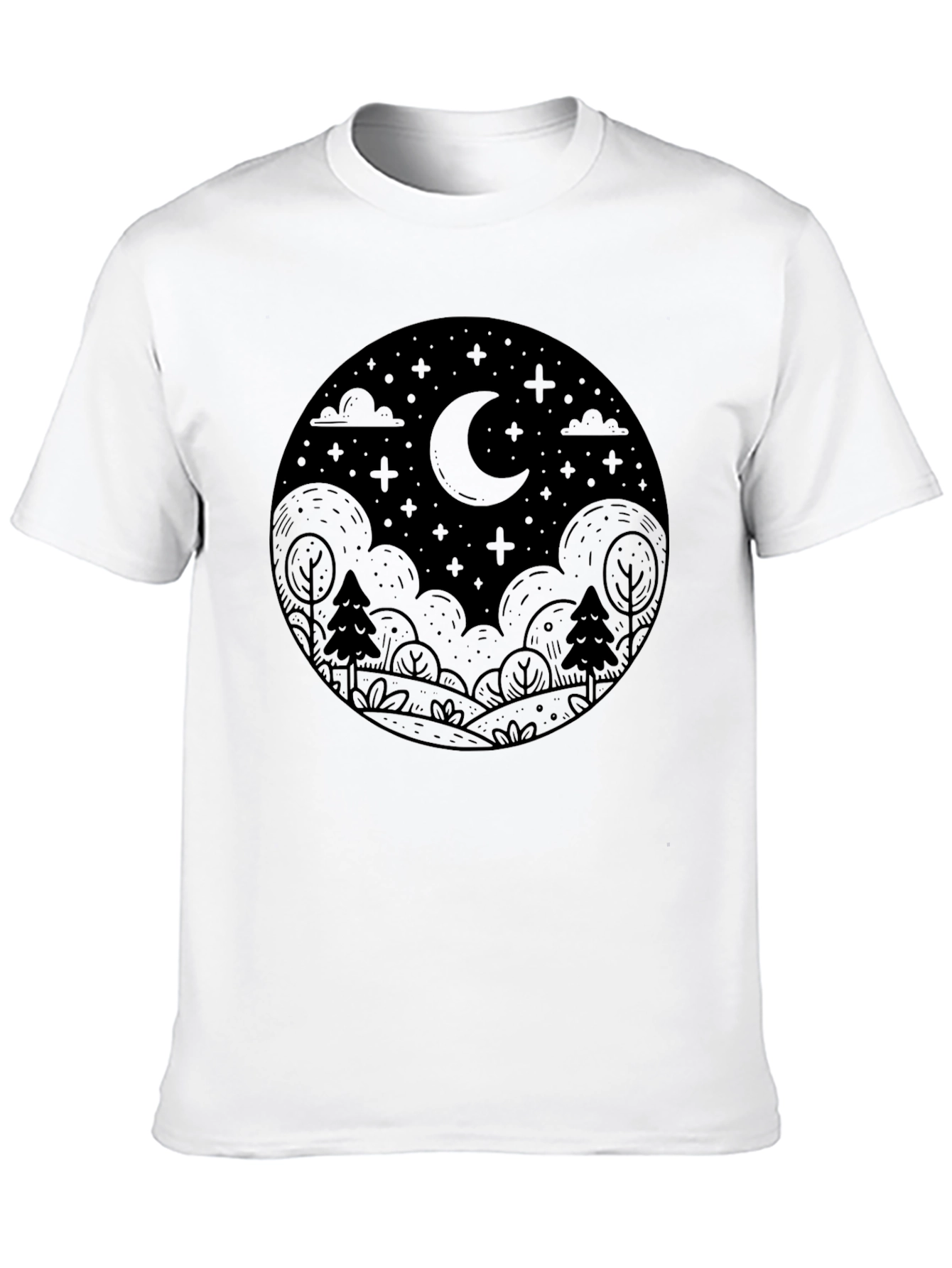 Night Sky Graphic Tee - Black