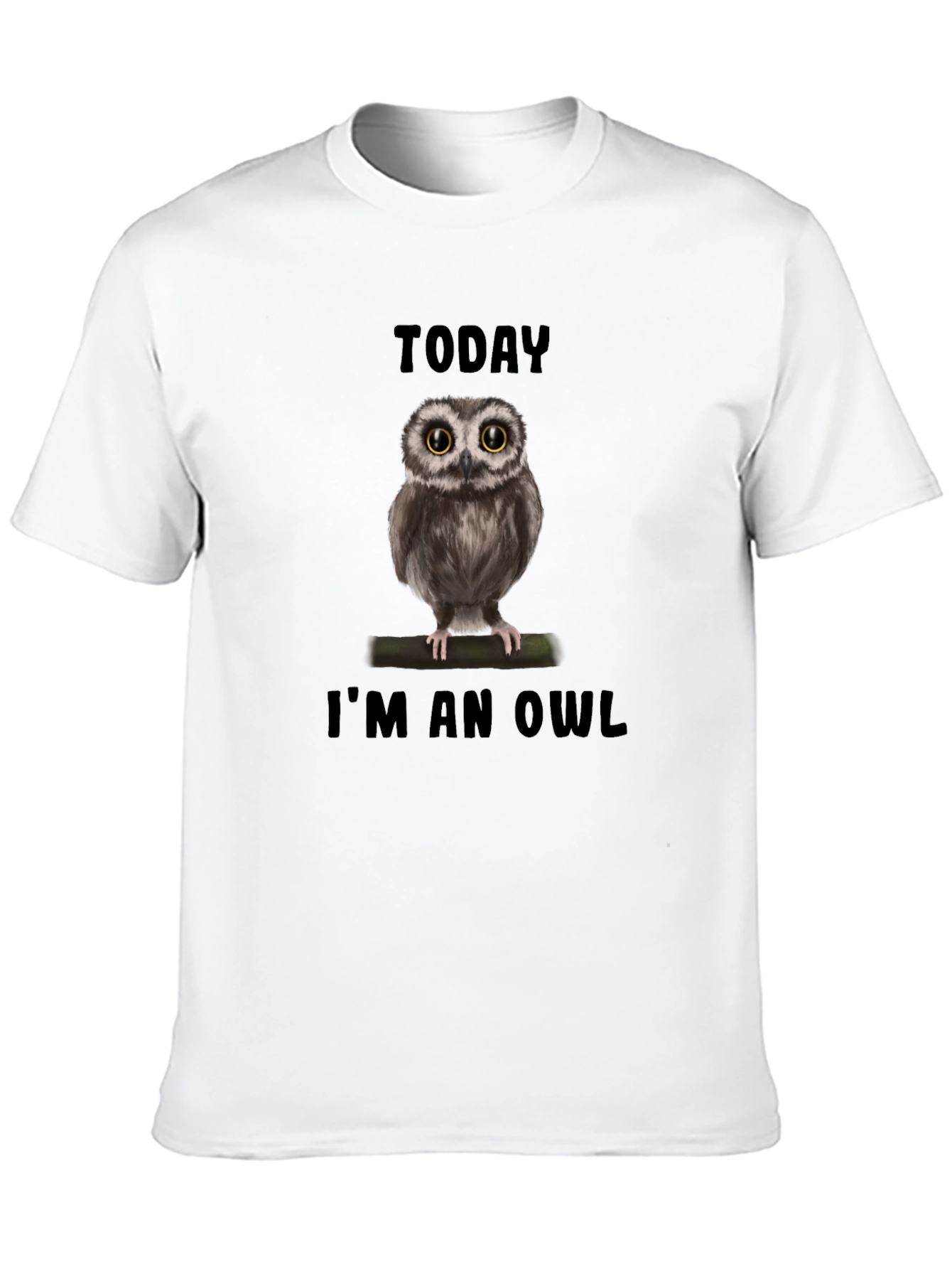 Today Im an Owl T-Shirt - Black Cotton Tee