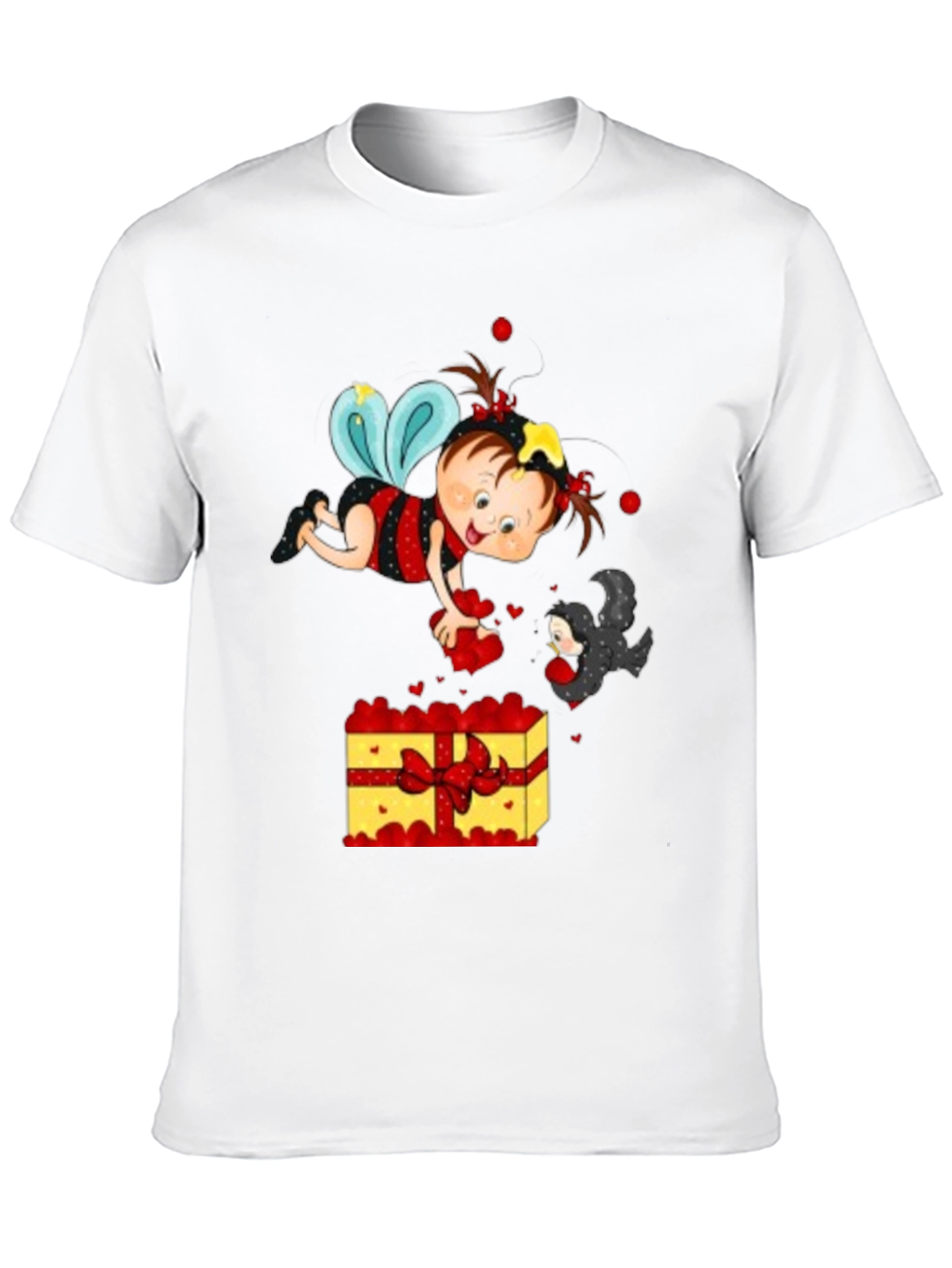 Cute Cartoon Graphic Print Black T-Shirt