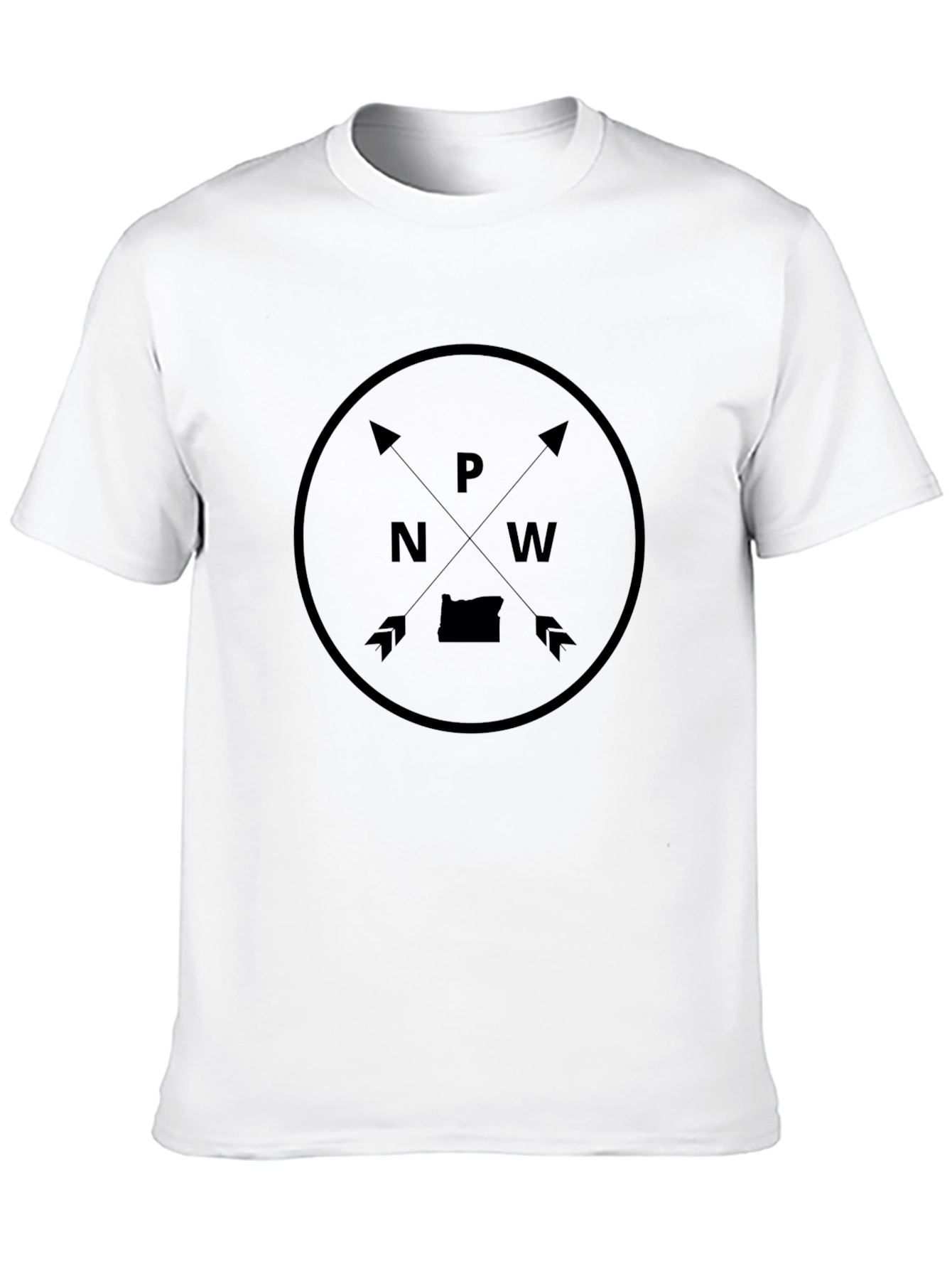 PNW Compass Graphic Tee - Black Crew Neck Shirt