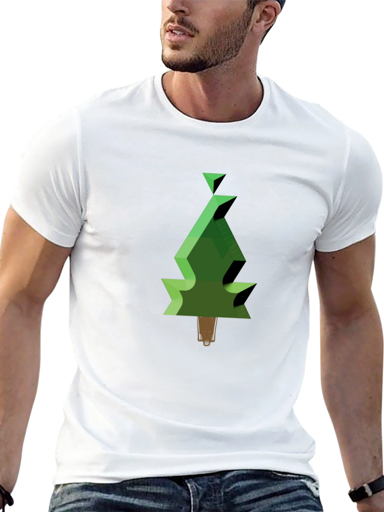 Geometric Christmas Tree Graphic Tee