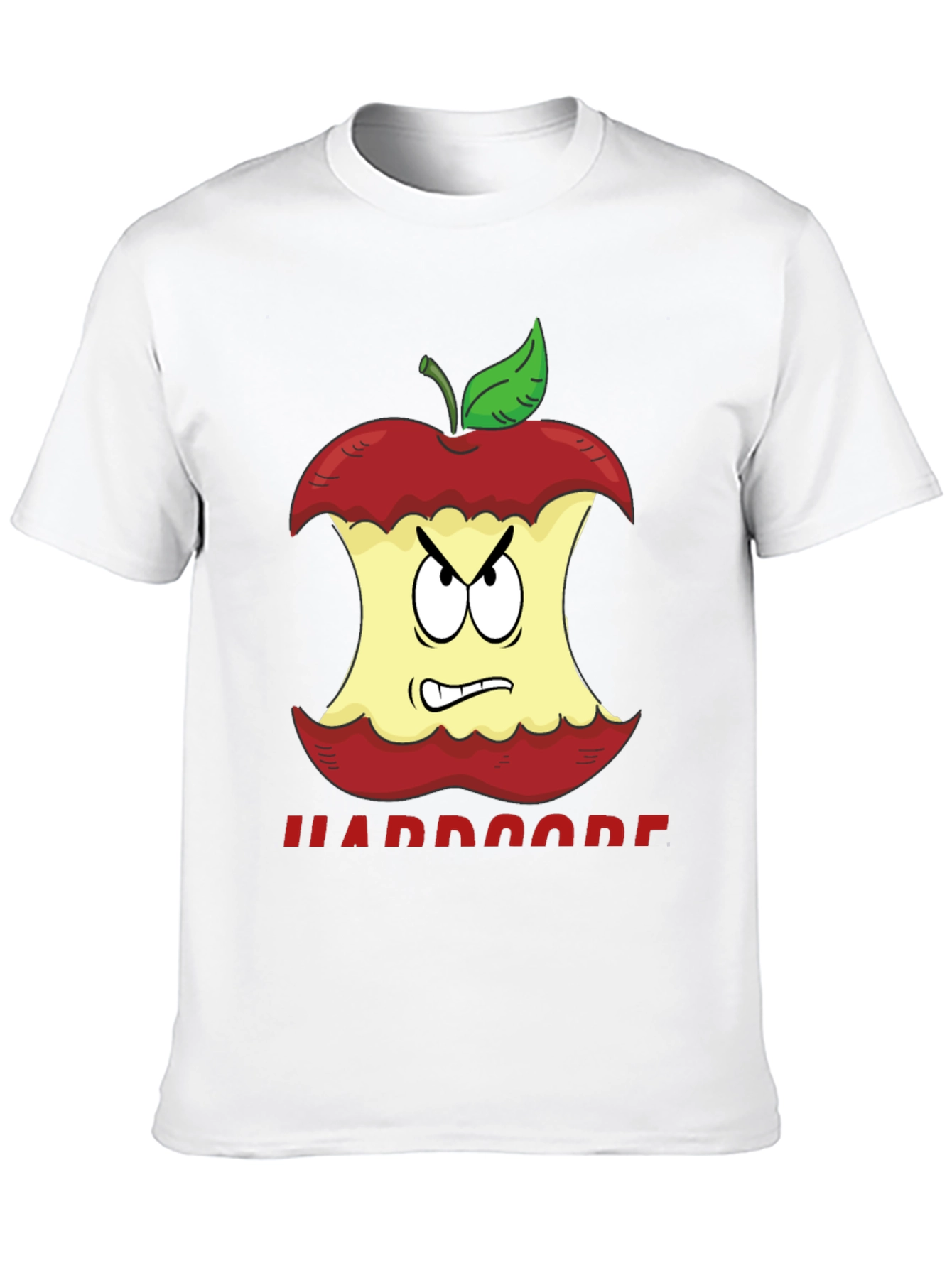 Hardcore Apple Cartoon Graphic T-Shirt
