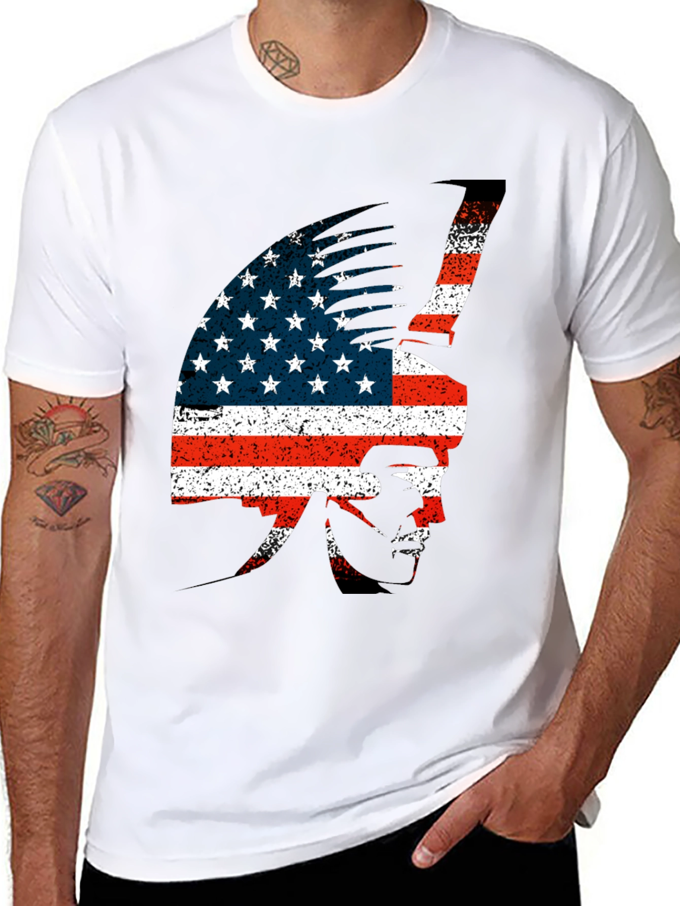 American Indian Flag Tee - Patriotic Graphic T-Shirt