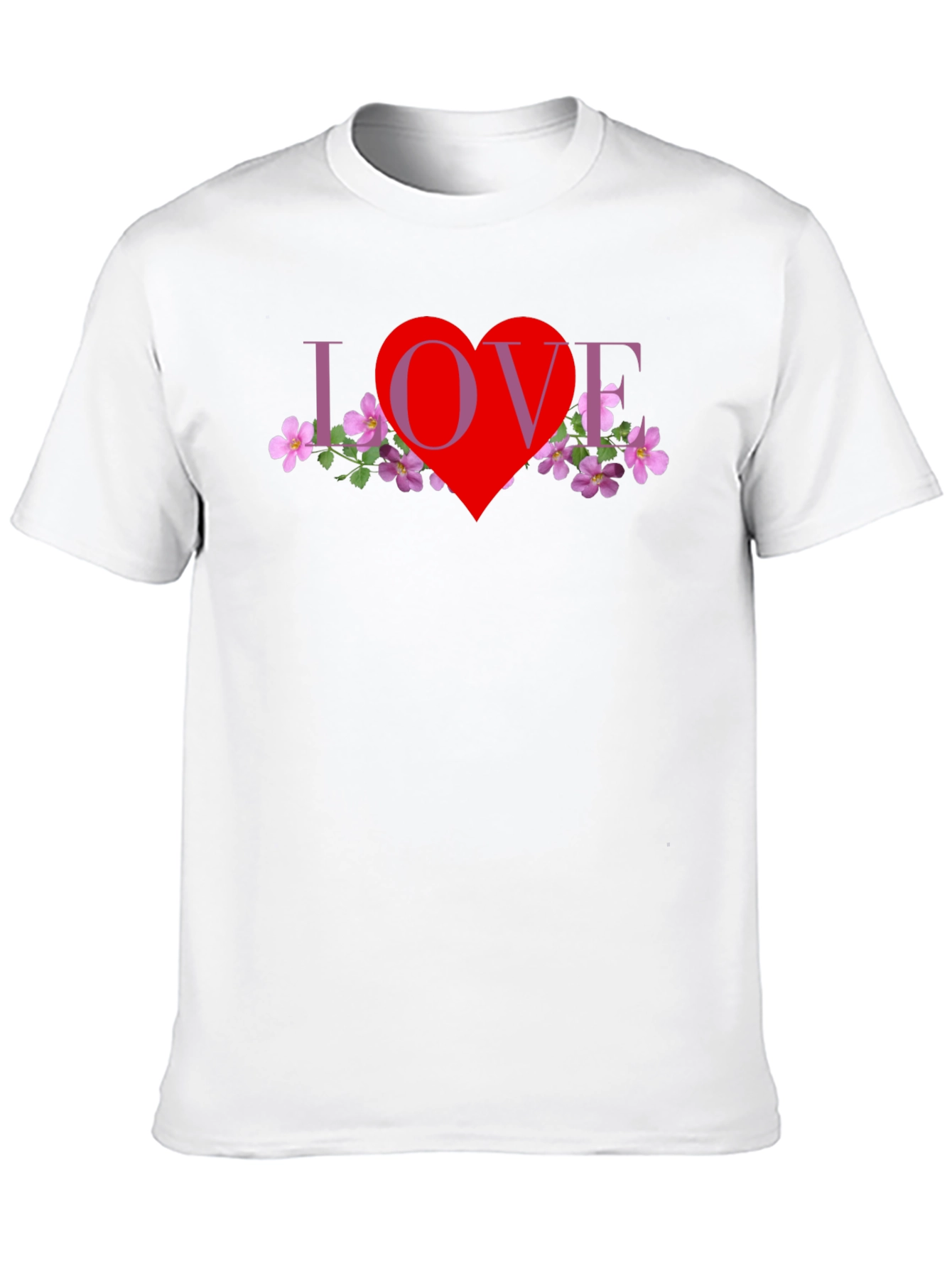 Love Heart Floral Graphic T-Shirt