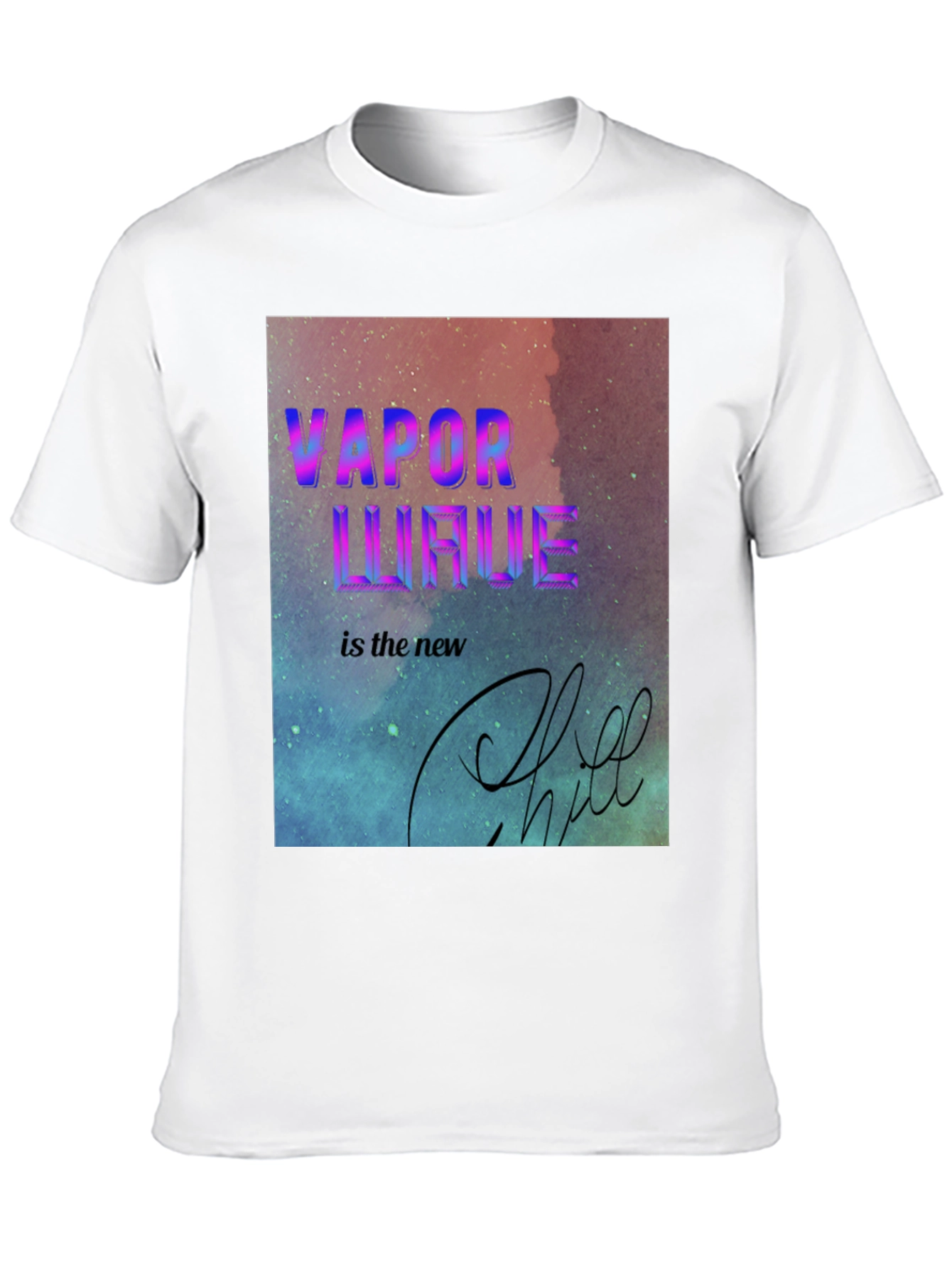 Vaporwave Chill Tee - Retro Aesthetic Black T-Shirt