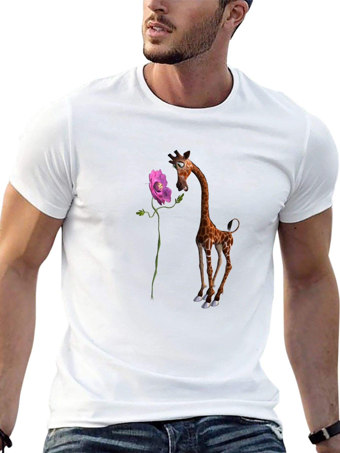 Giraffe Flower T-Shirt - Unique Design
