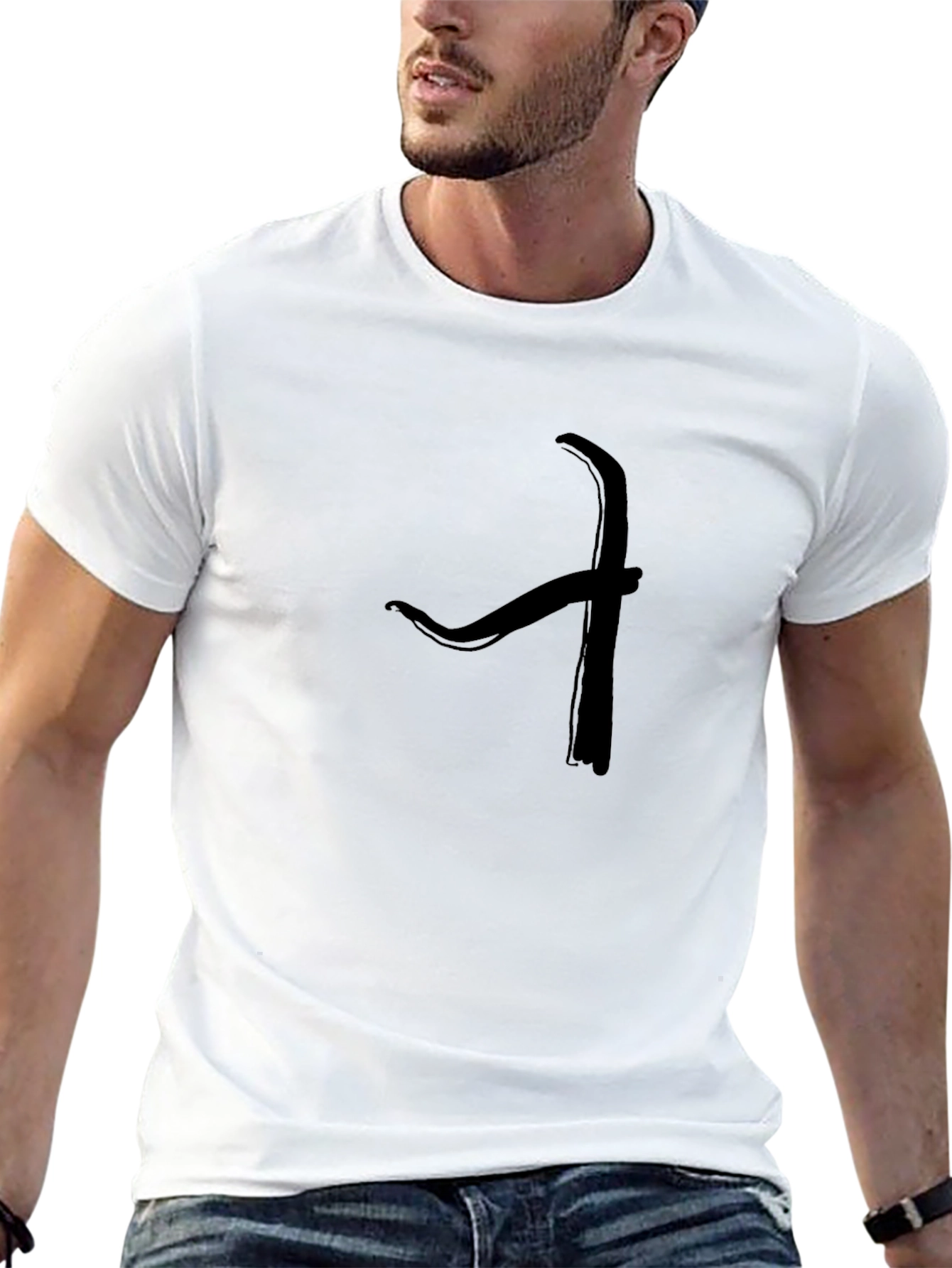 Stylish Black T-Shirt with Abstract Design