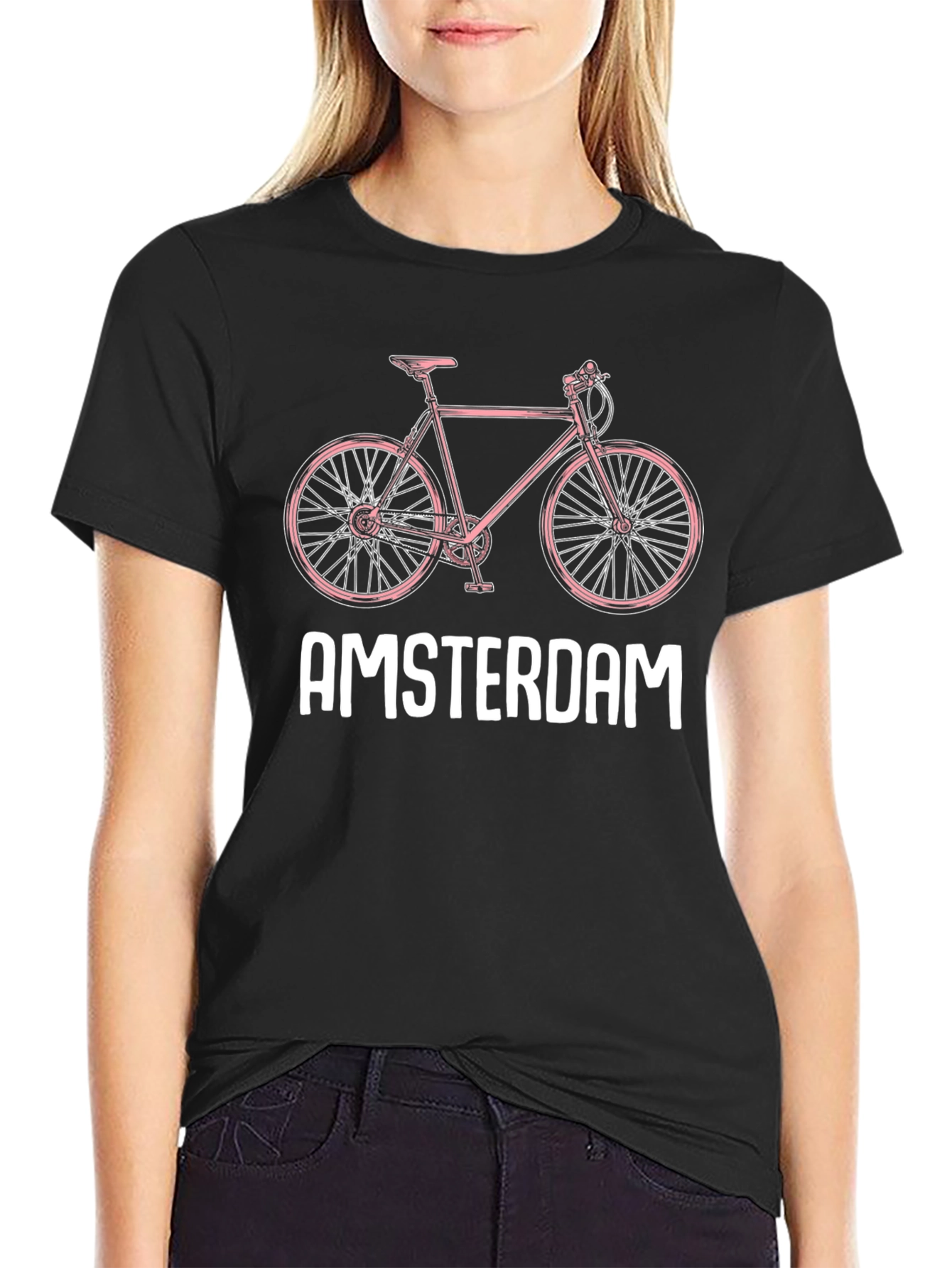Amsterdam Bike Graphic Tee - Trendy City Style