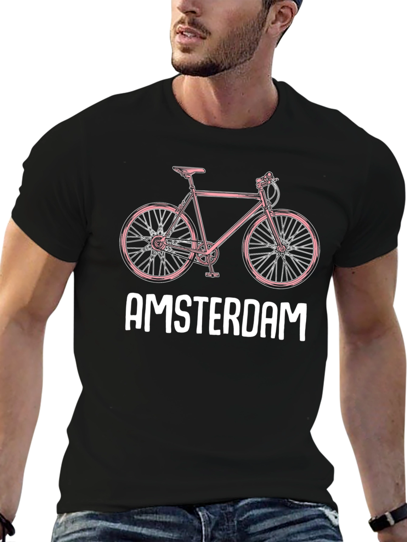 Amsterdam Bike Graphic Tee - Trendy City Style