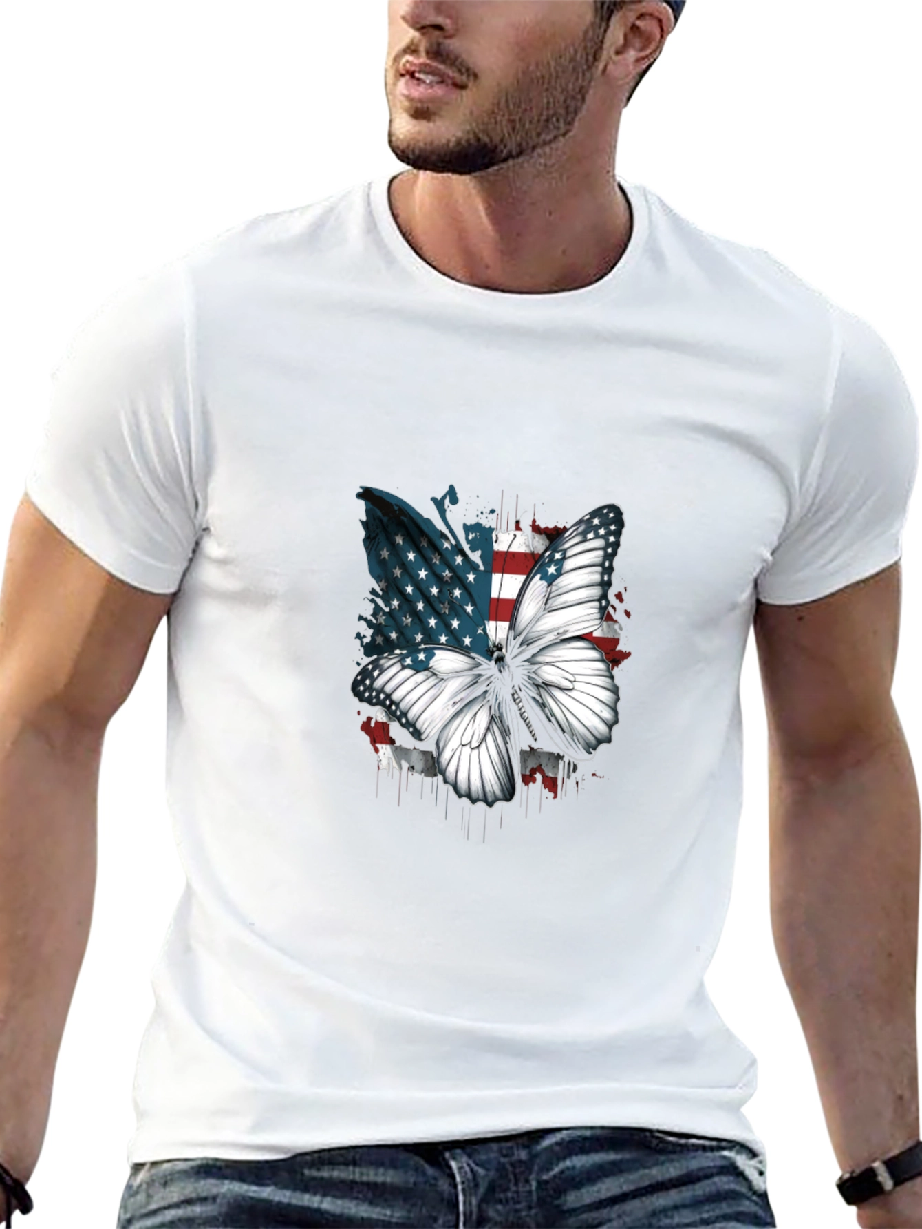 American Flag Butterfly Graphic Tee