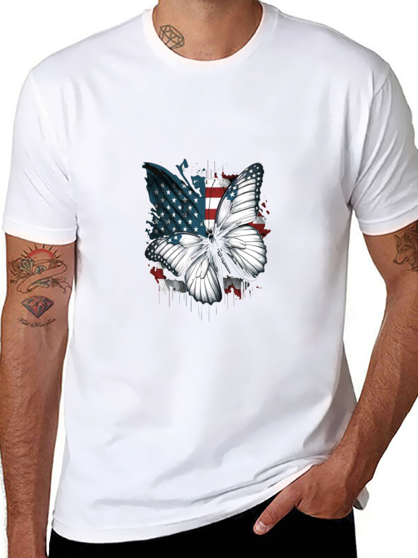 American Flag Butterfly Graphic Tee