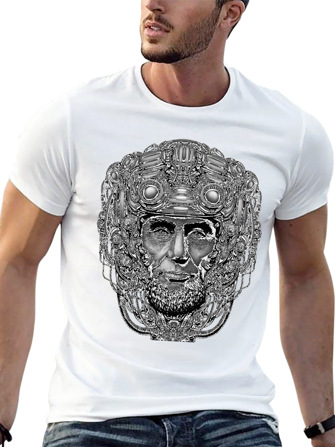 Cyberpunk Lincoln T-Shirt - Unique Graphic Tee
