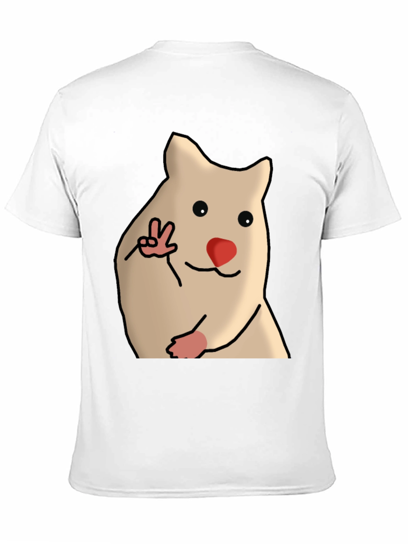 Funny Hamster Peace Sign Graphic T-Shirt