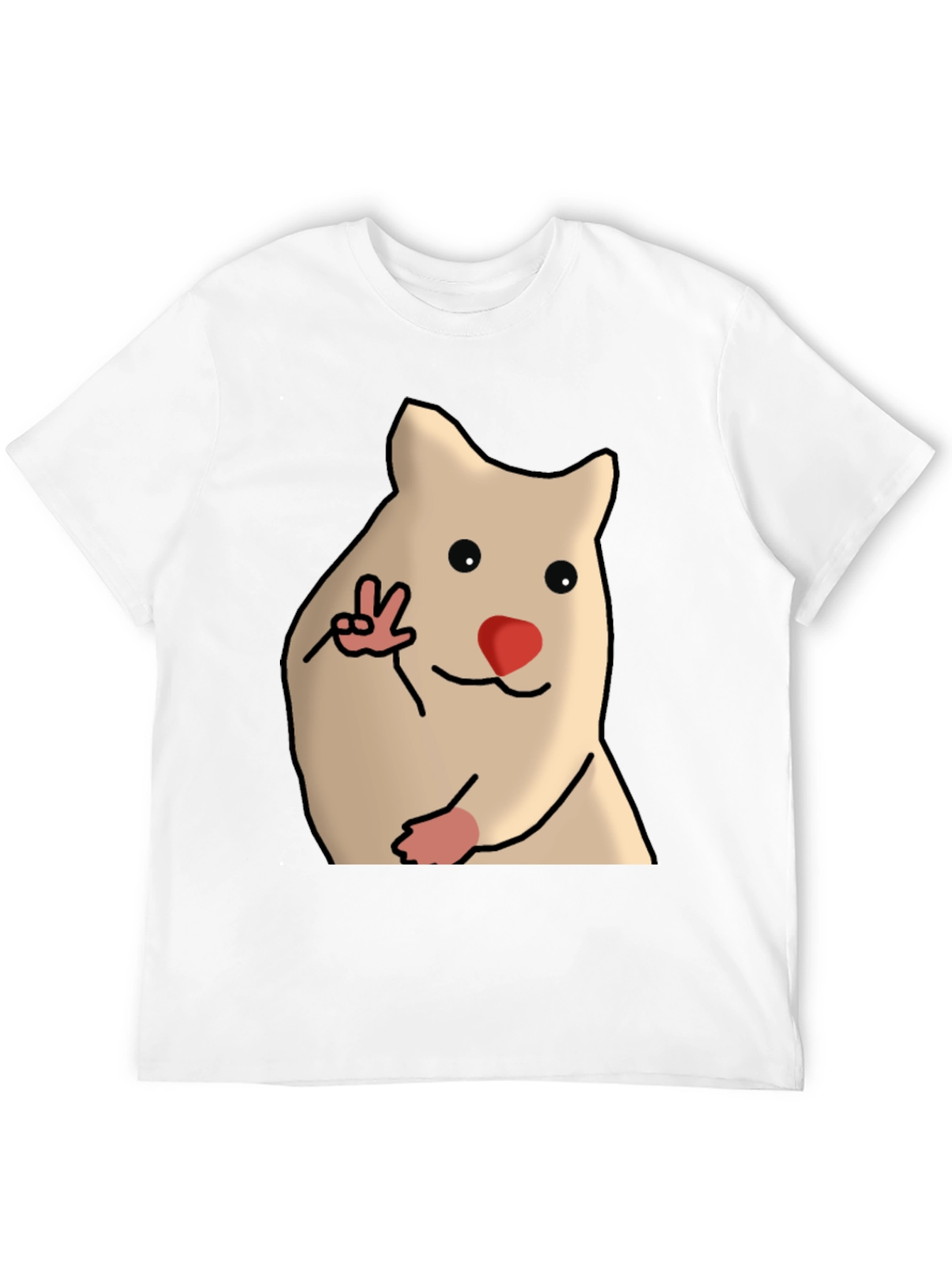 Funny Hamster Peace Sign Graphic T-Shirt